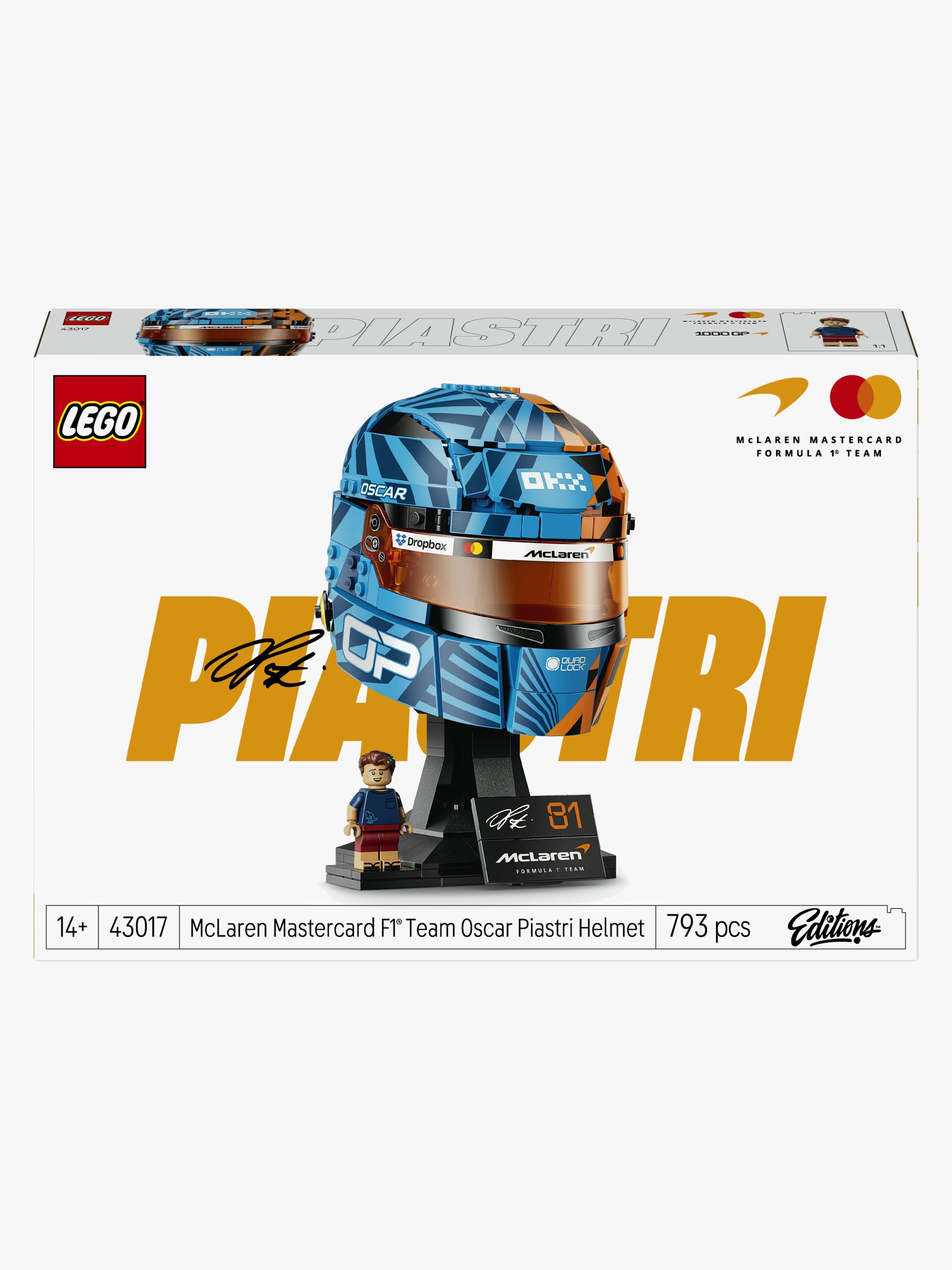 LEGO Editions Formula 1 43017 McLaren Mastercard F1 Team ‑kypärä – Oscar Piastri