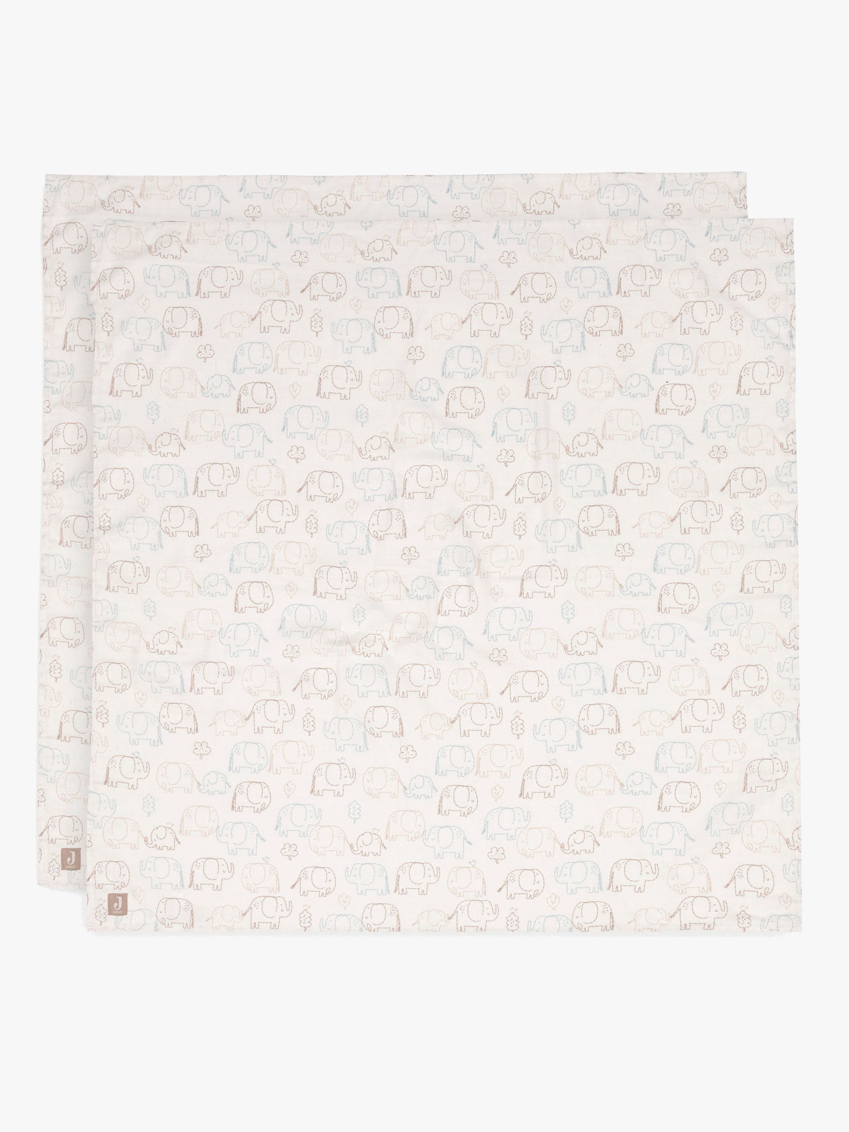 Jollein Musliiniviltti 115x115 cm 2-pack, Elephant Tales