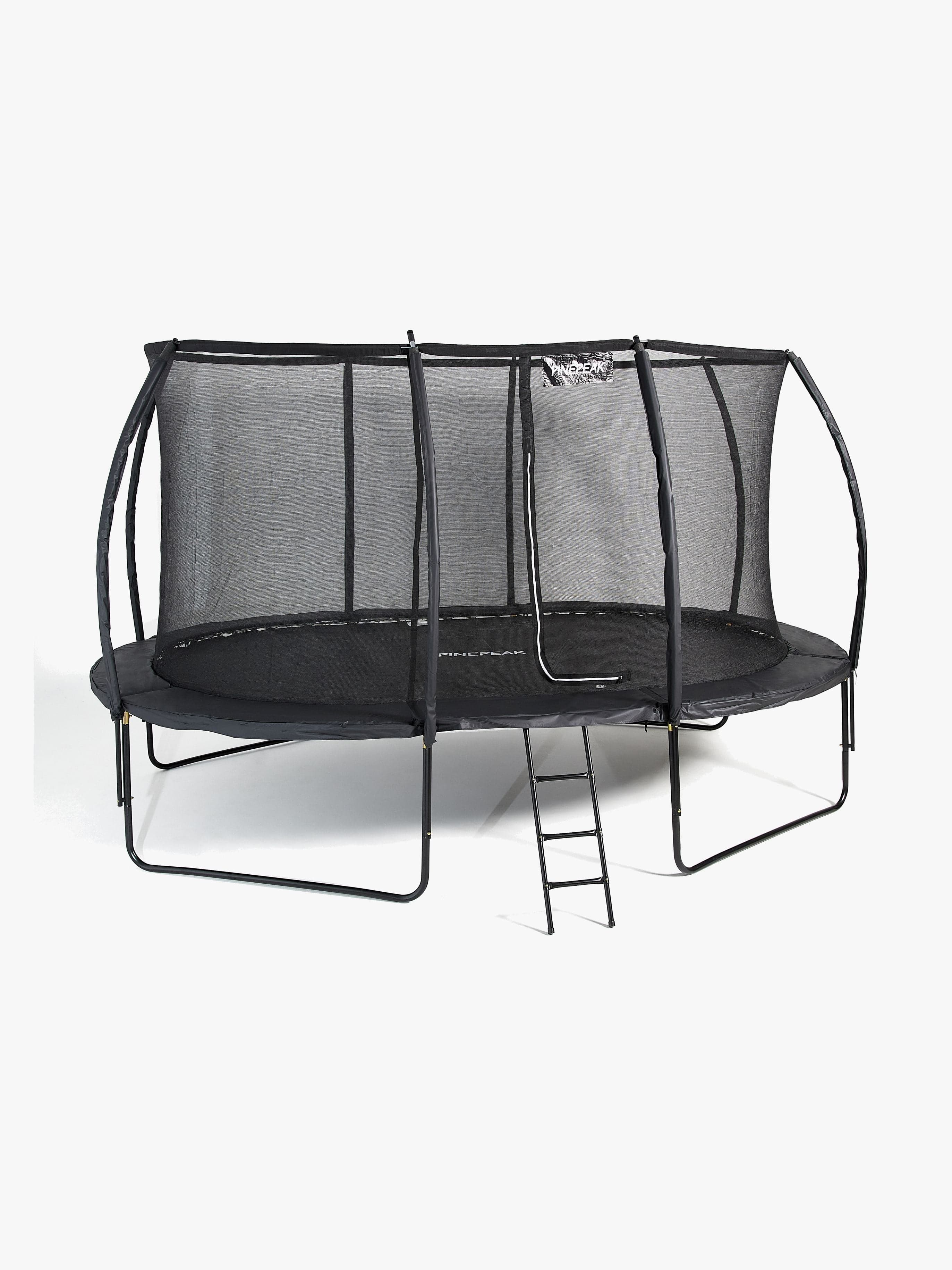 Pinepeak Trampoliini + Turvaverkko 274x396 cm, Musta