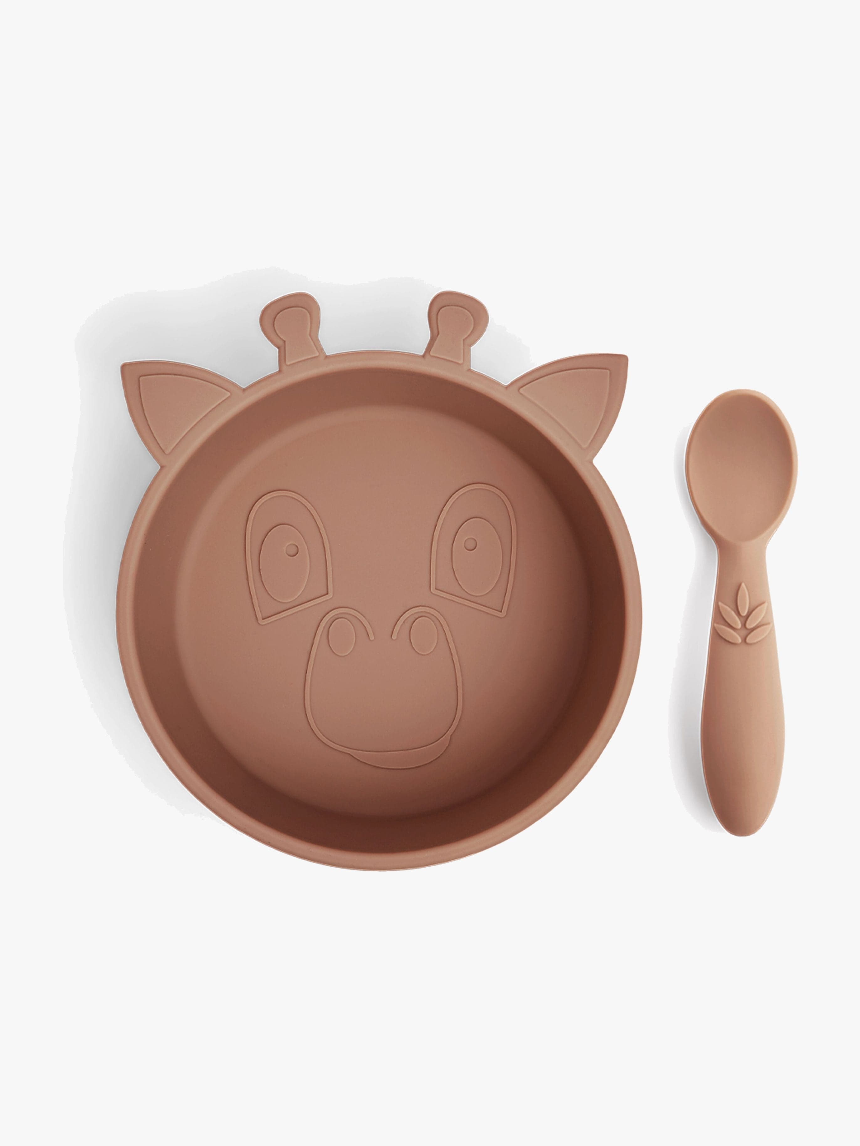 nuuroo Elia Kirahvi Astiasto 2-pack Silikoni, Chocolate Malt