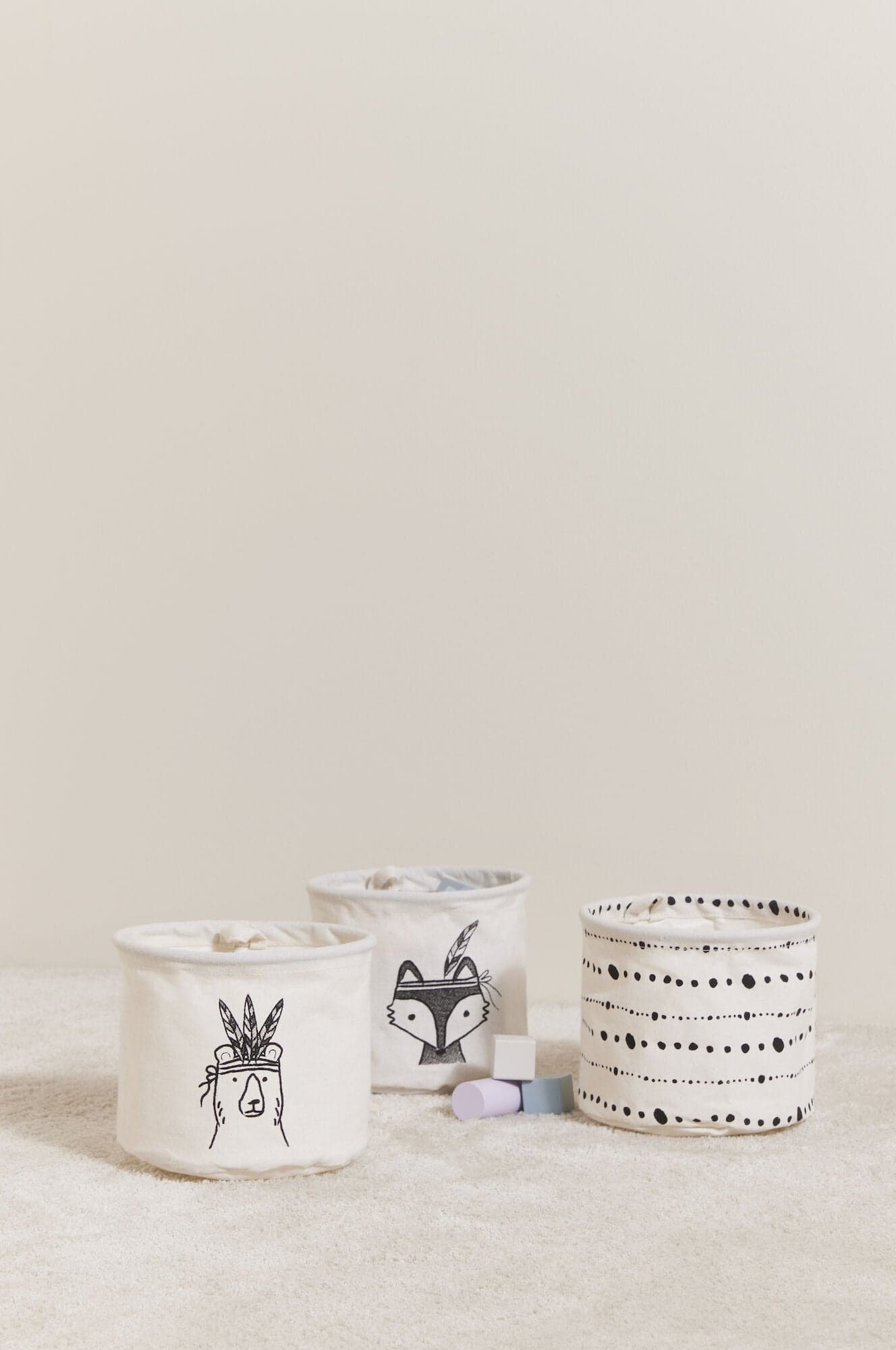 Minitude Säilytyskori 3-pack, Karhu ja Kettu