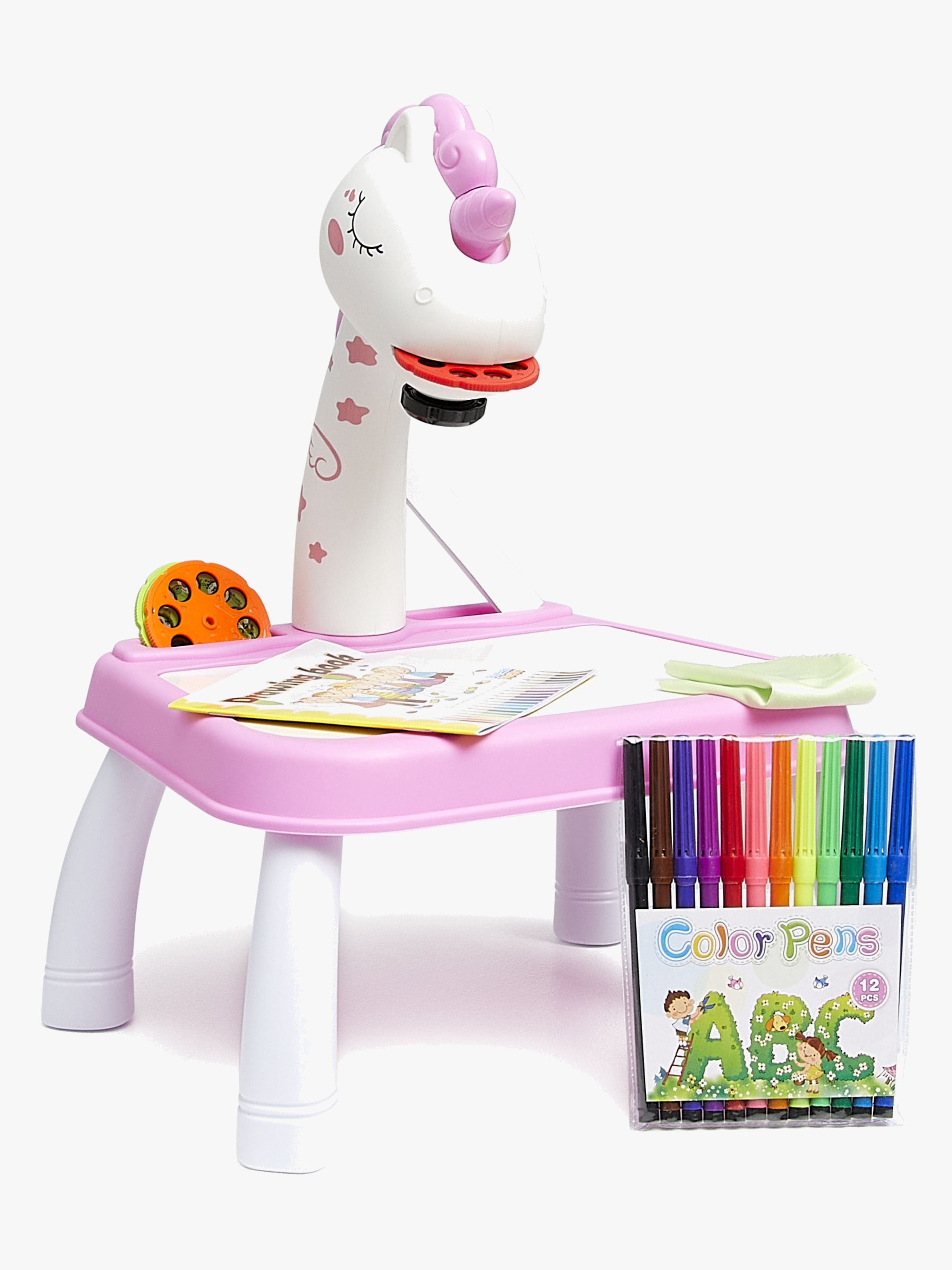 Fippla Piirustuspöytä + Valoprojektori, Pink
