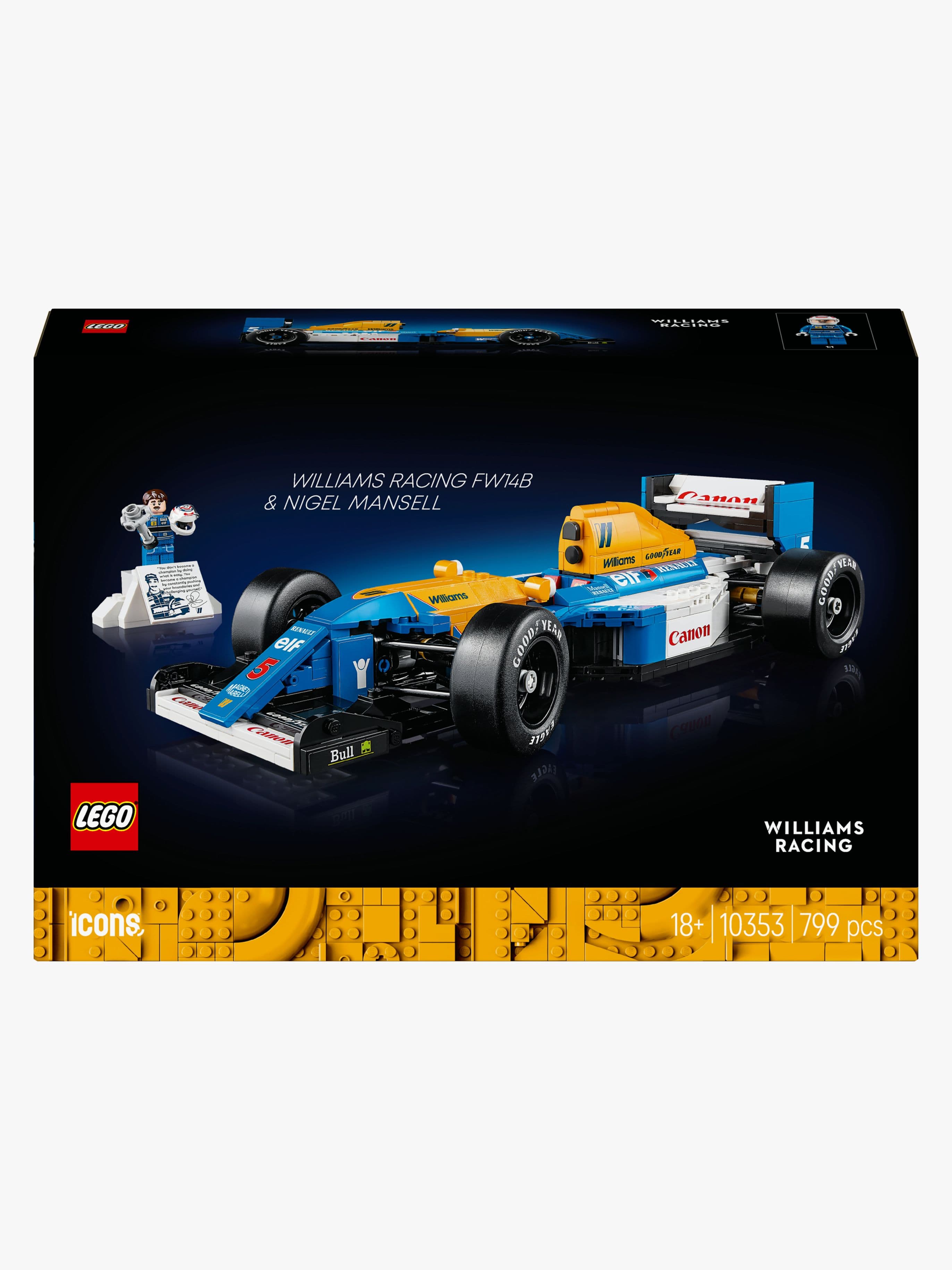 LEGO Icons 10353 Williams Racing FW14B ja Nigel Mansell