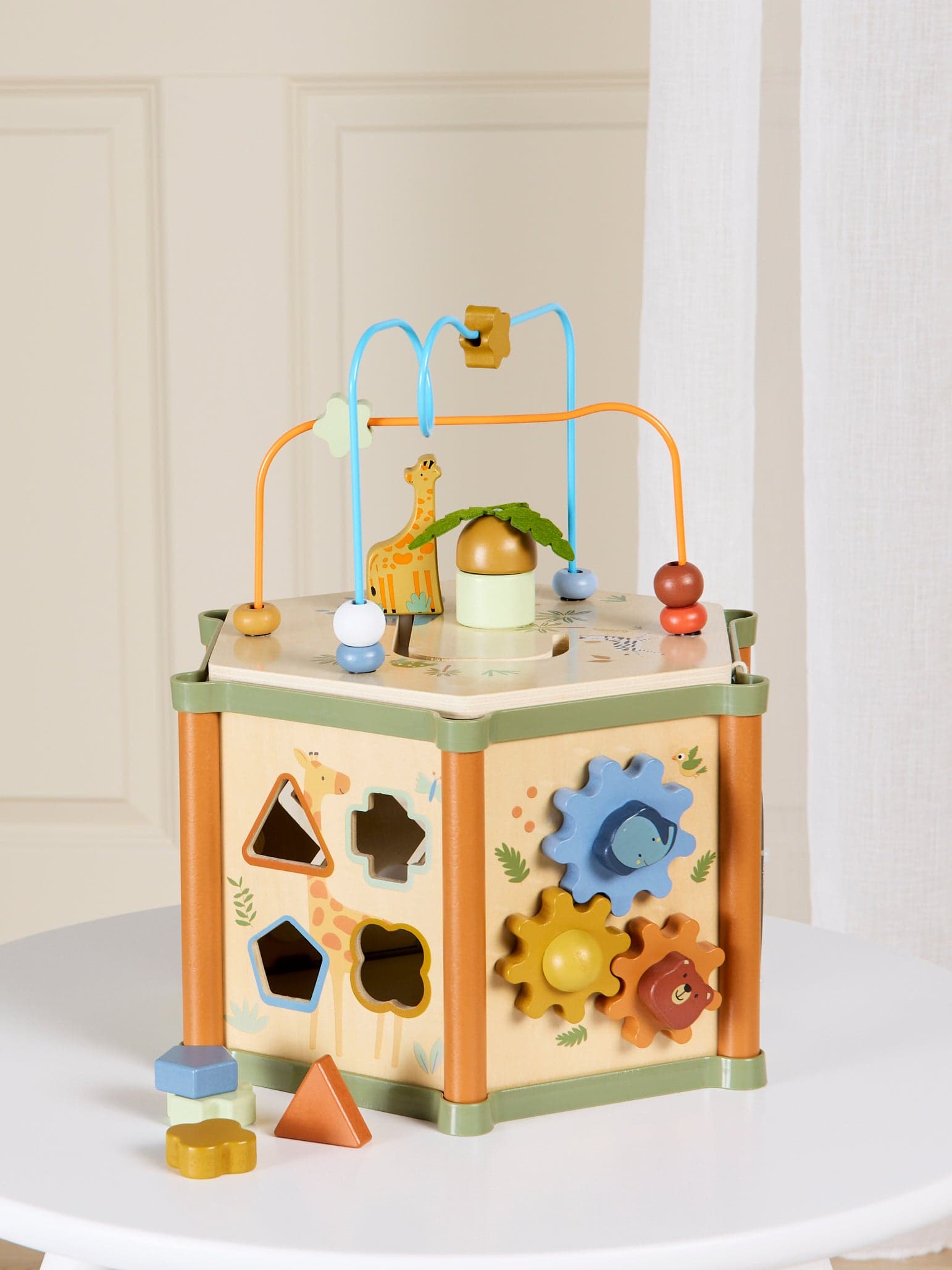 Alice & Fox Aktiviteettikuutio Kuusikulmio Safarieläin