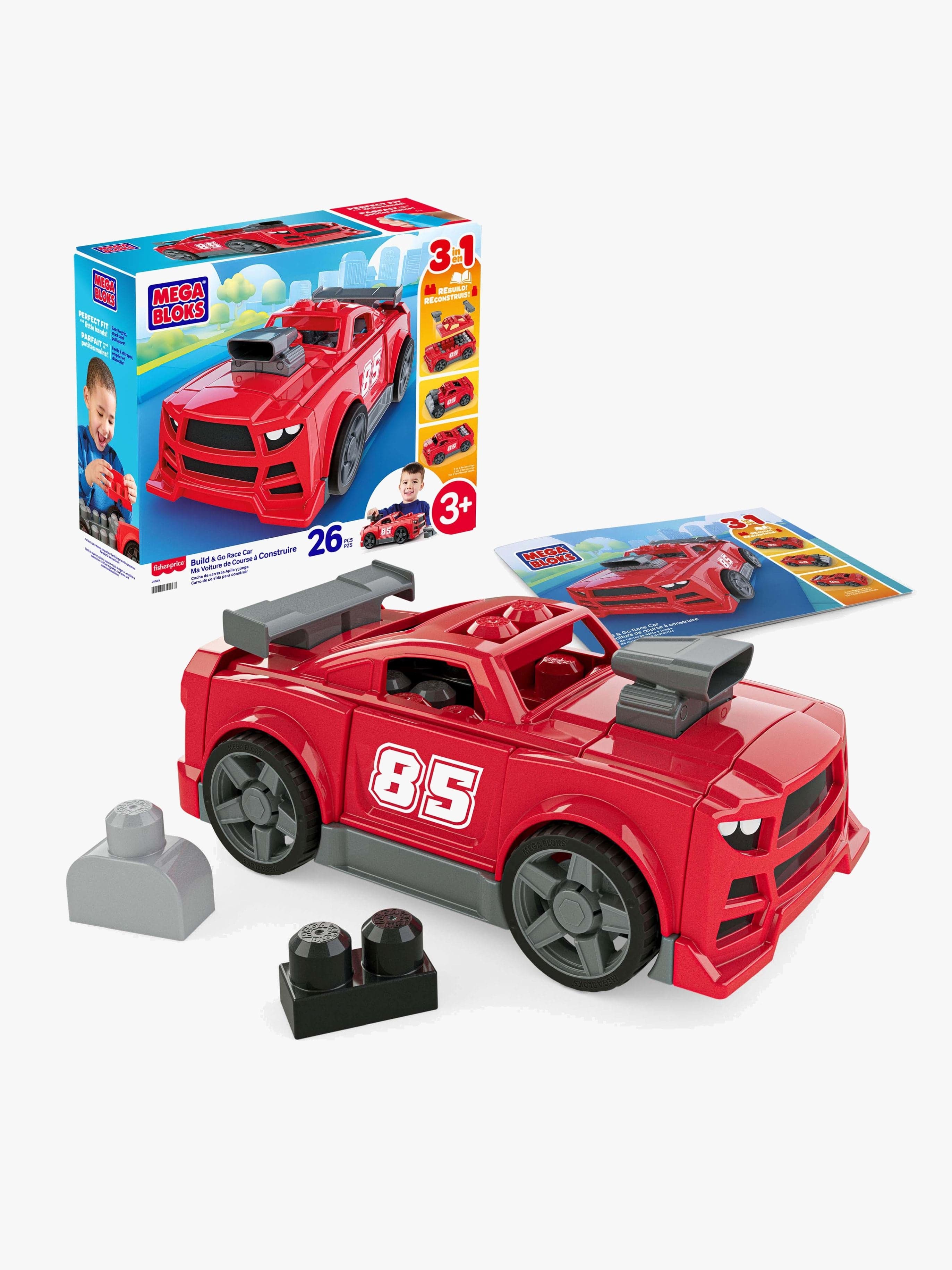 Mega Bloks Build & Go Rakennussarja Kilpa-auto
