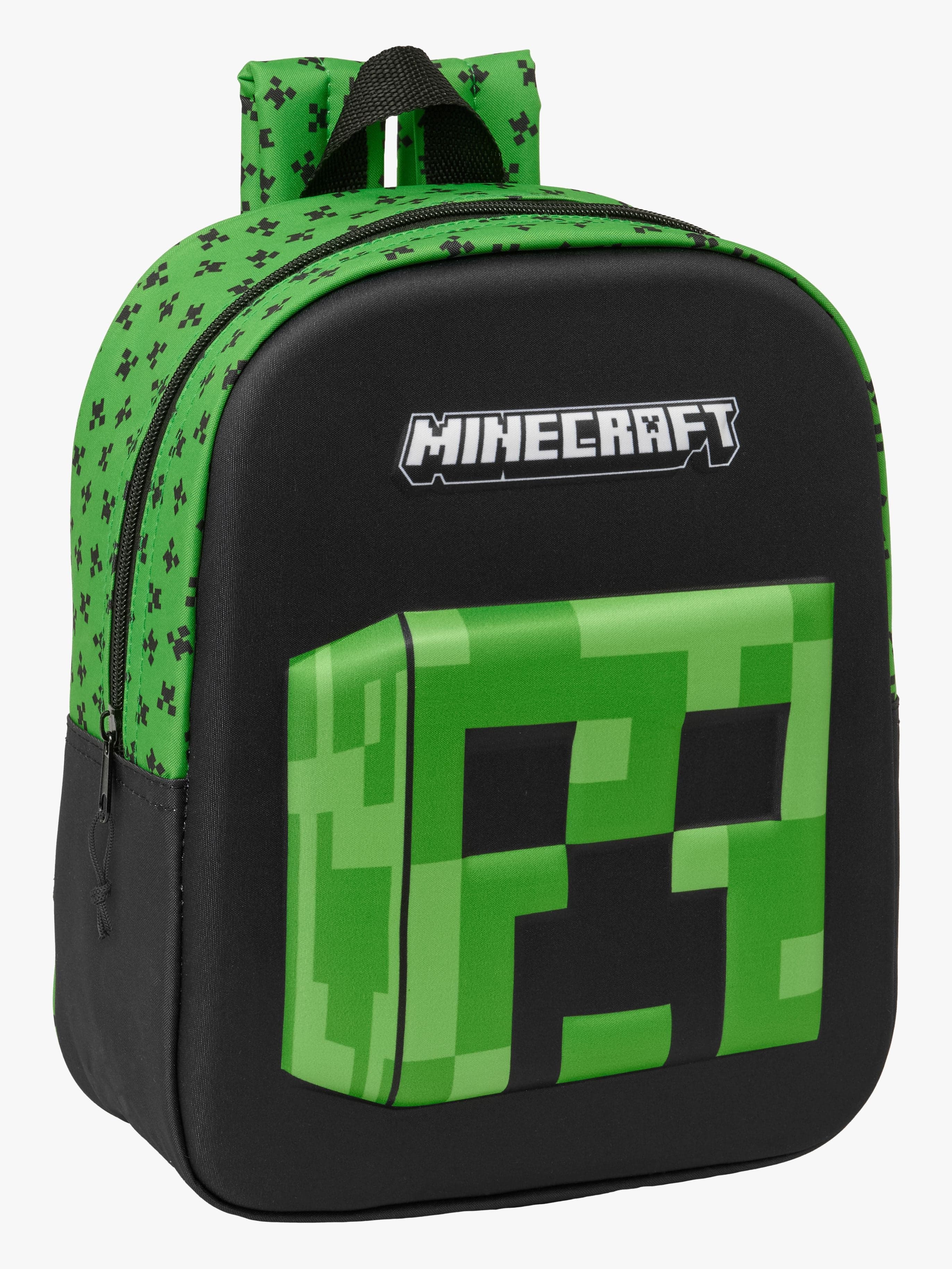 Minecraft 3D Mini Reppu 6L, Musta/Vihreä