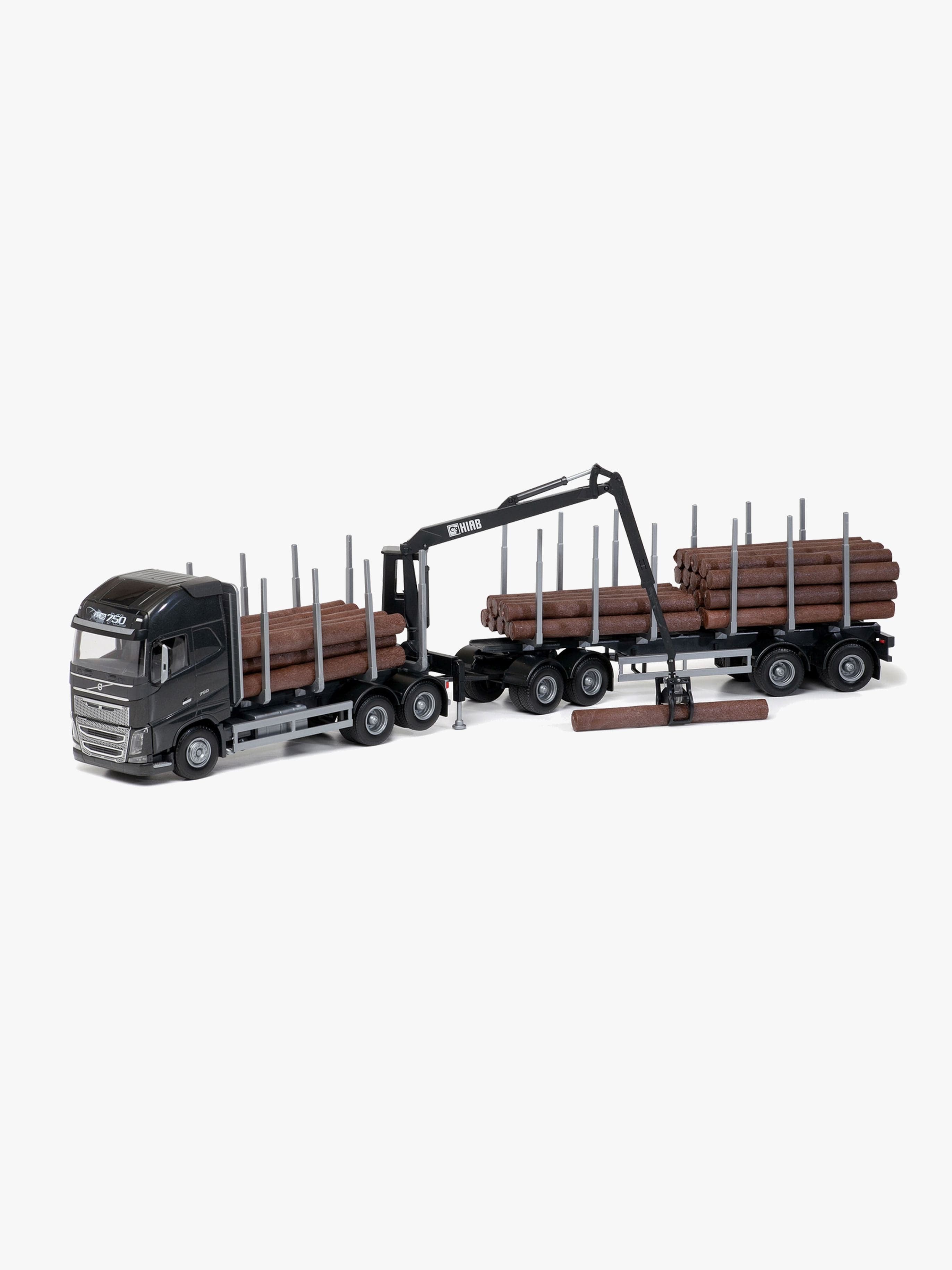 Volvo FH/750 Puutavara-auto nosturilla, Musta