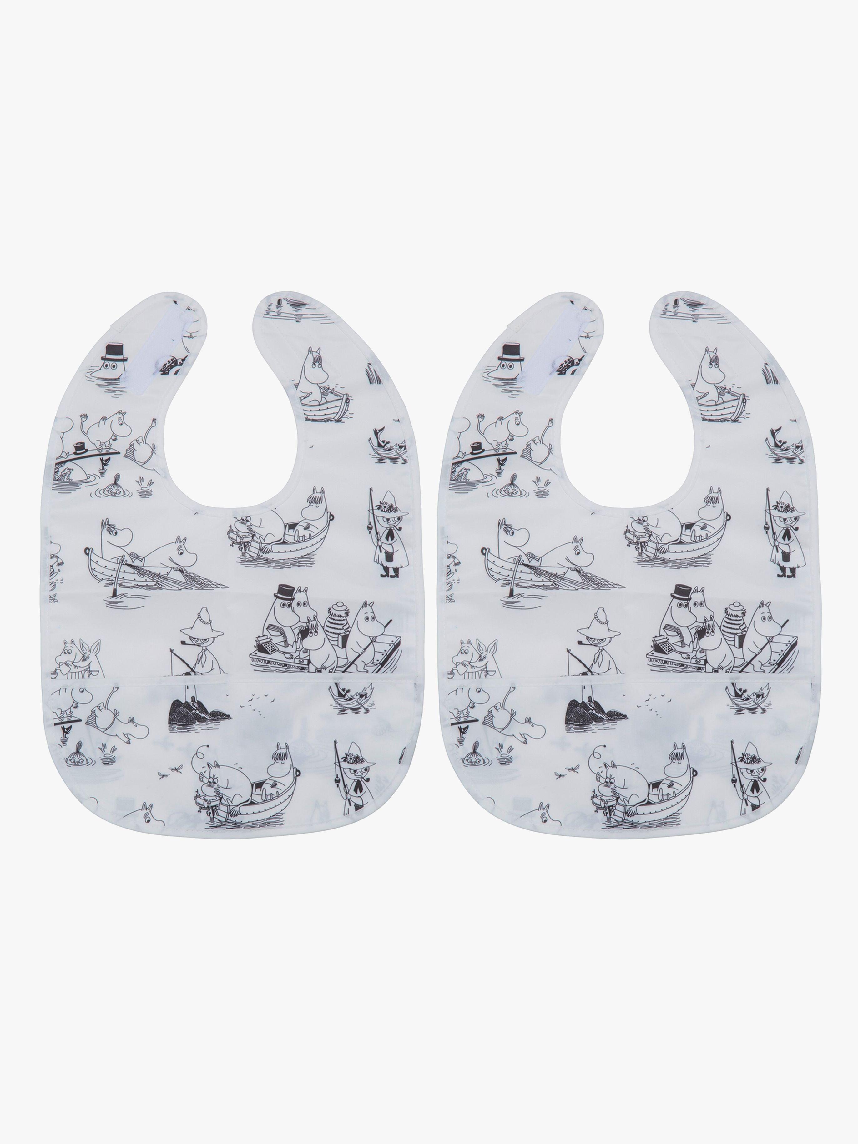 Muumi Ruokalaput 2-pack, Musta/Valkoinen