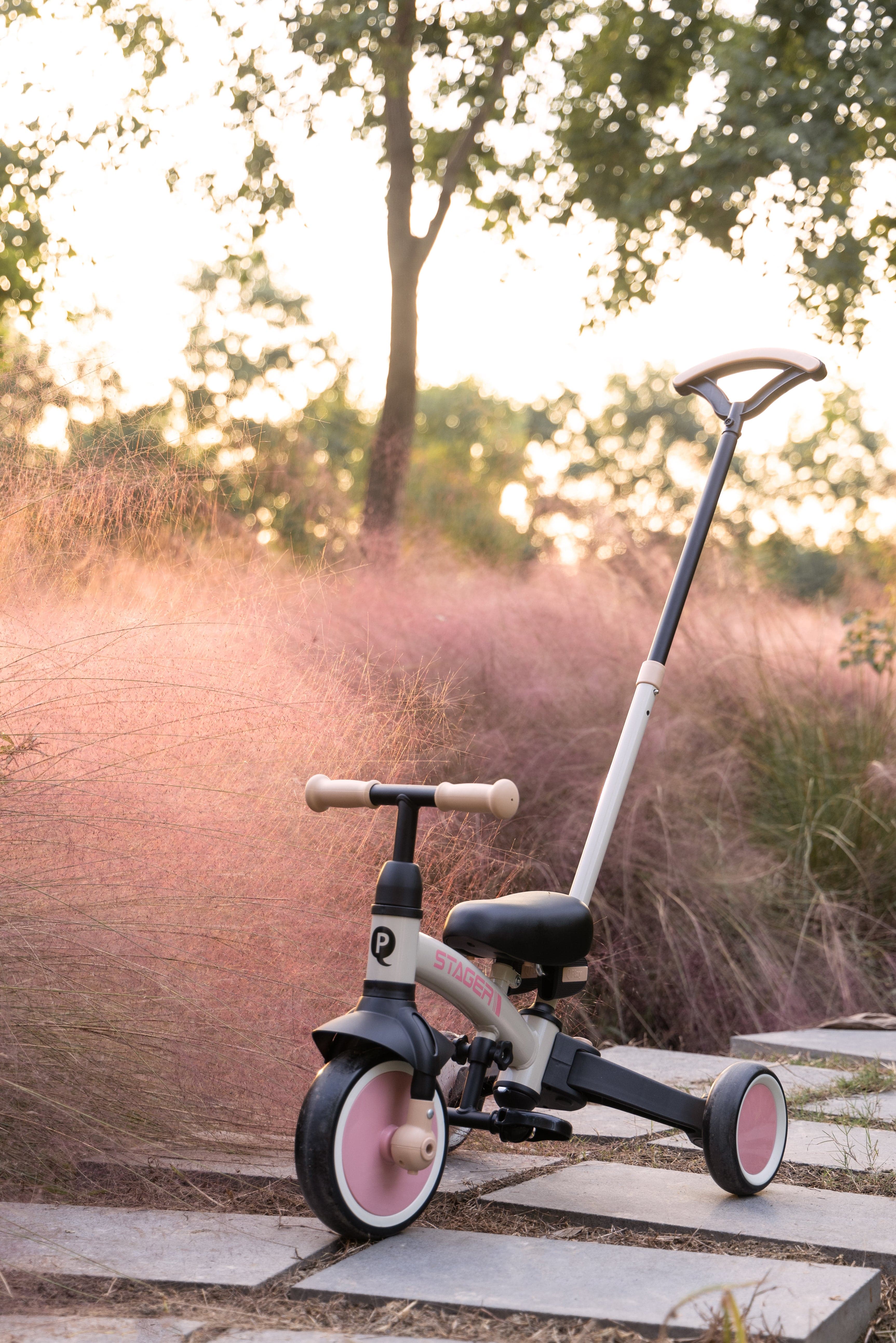 QPlay Stager 3-in-1 Muunneltava Kolmipyörä, Vaaleanpunainen