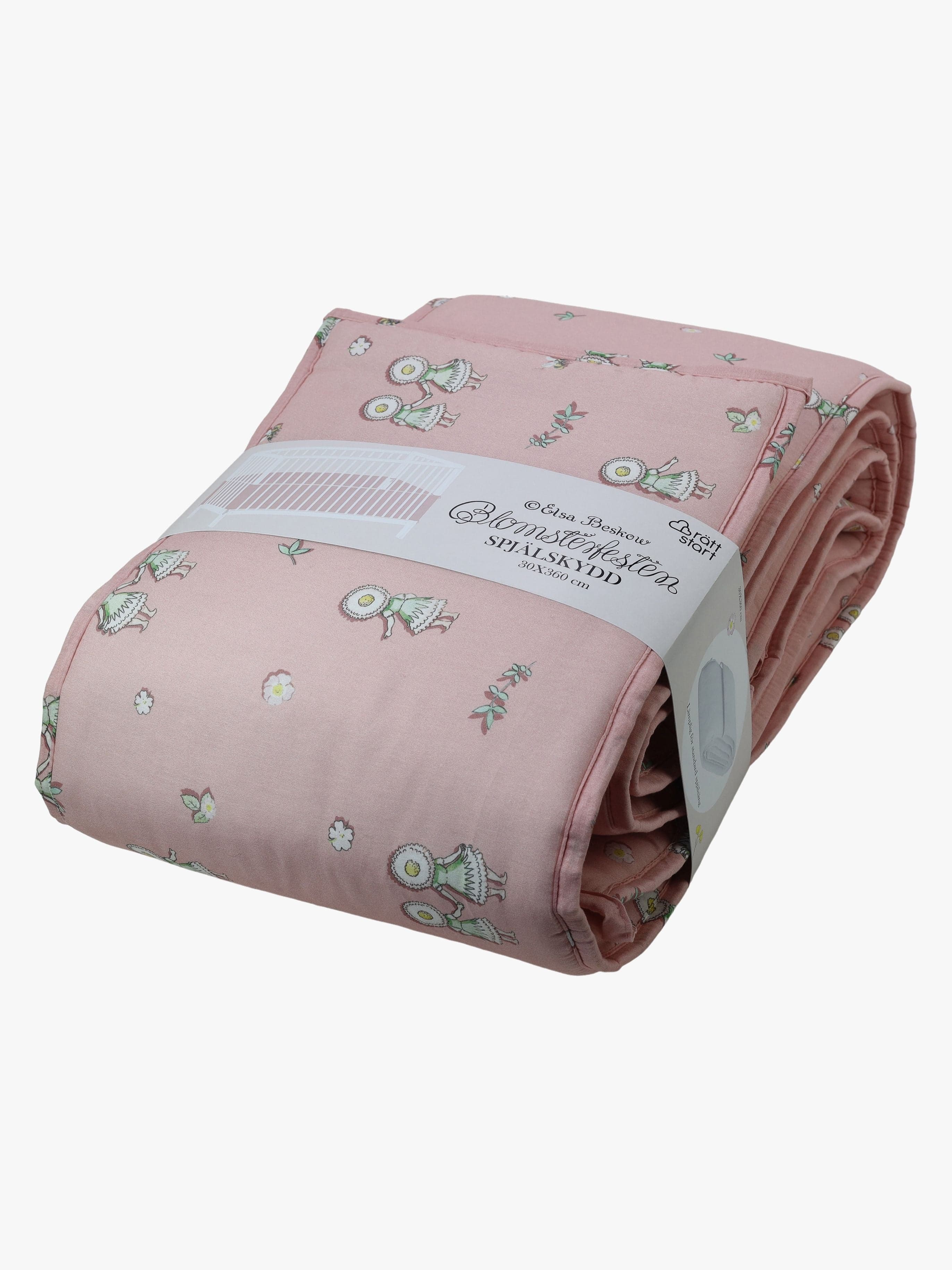 Elsa Beskow Kukkaisjuhla Reunapehmuste 30x360, Vaaleanpunainen