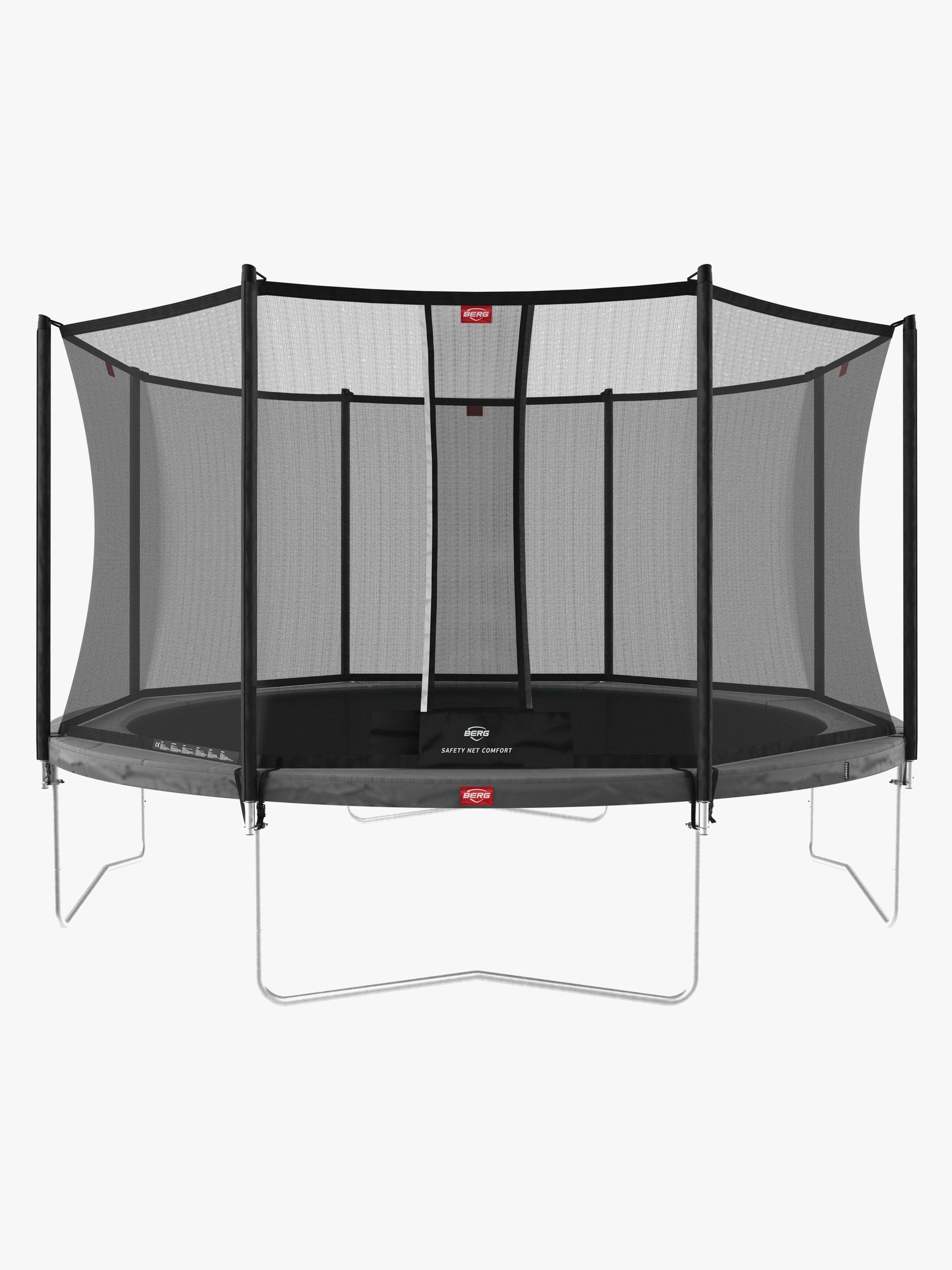 BERG Favorit Regular Trampoliini 380 + Comfort Turvaverkko, Harmaa