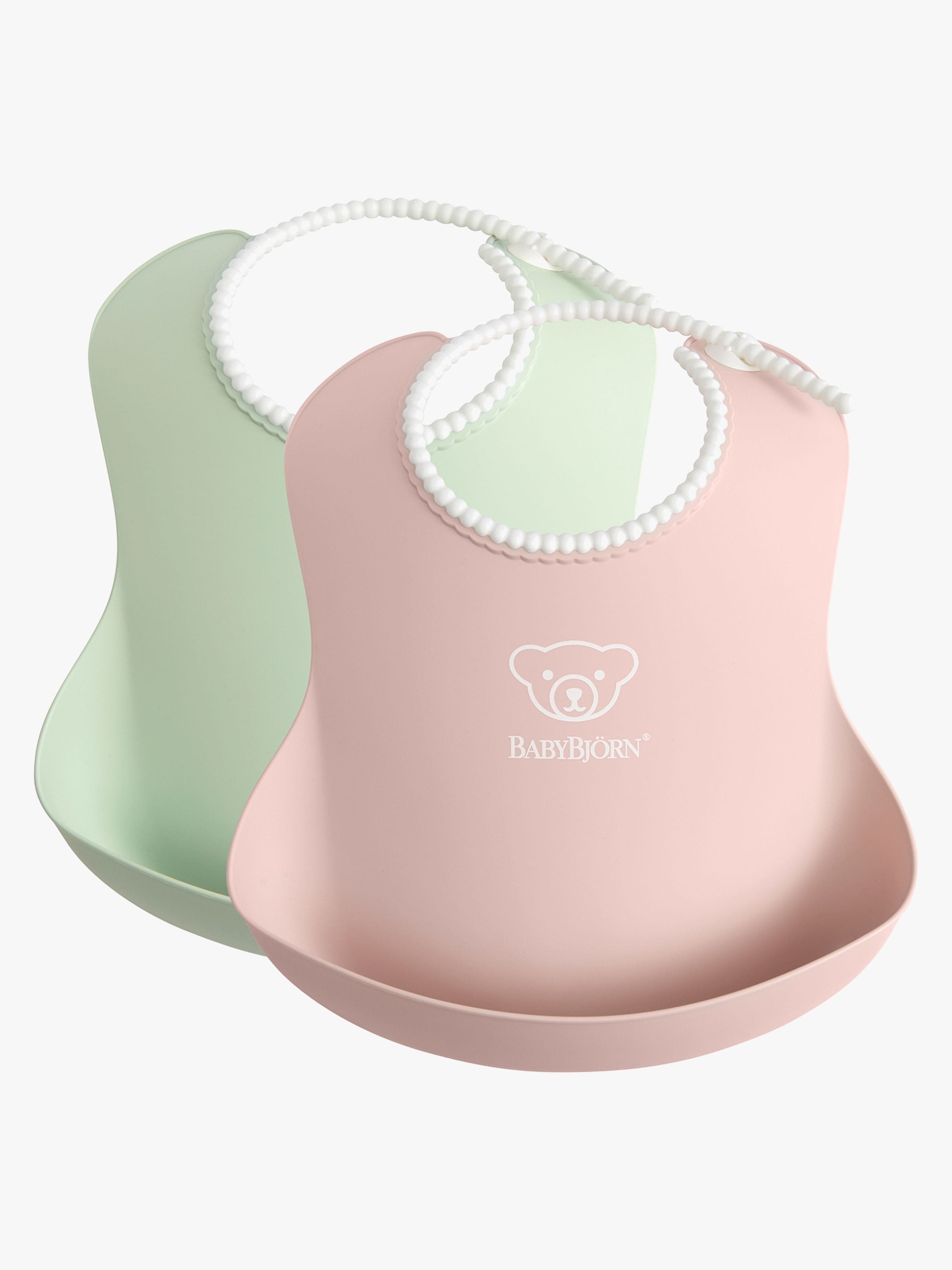 BabyBjörn Ruokalappu 2-pack, Vihreä/Vaaleanpunainen