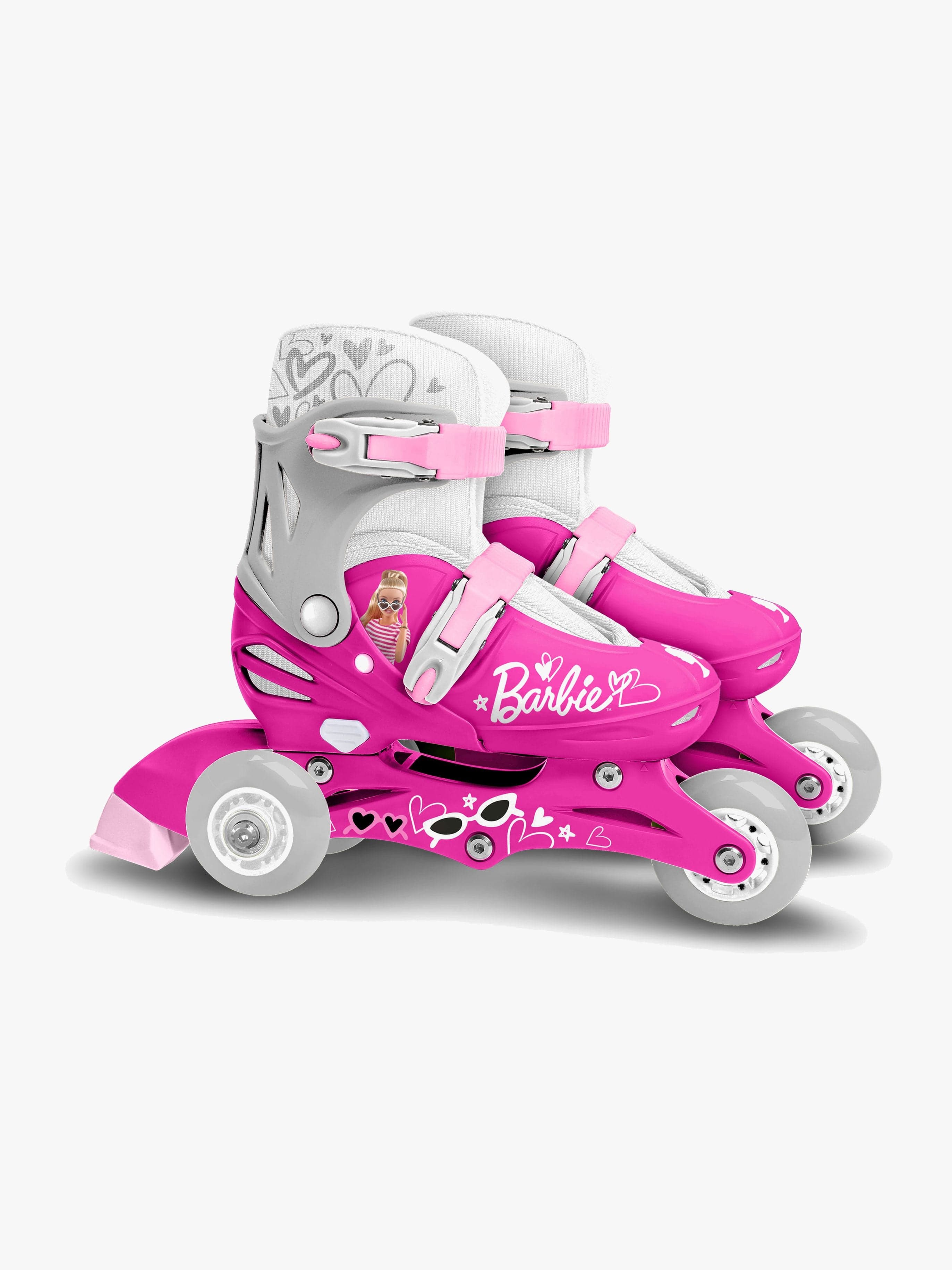 Stamp Barbie Säädettävä 2-in-1 Rullaluistimet Koko 27-30, Vaaleanpunainen