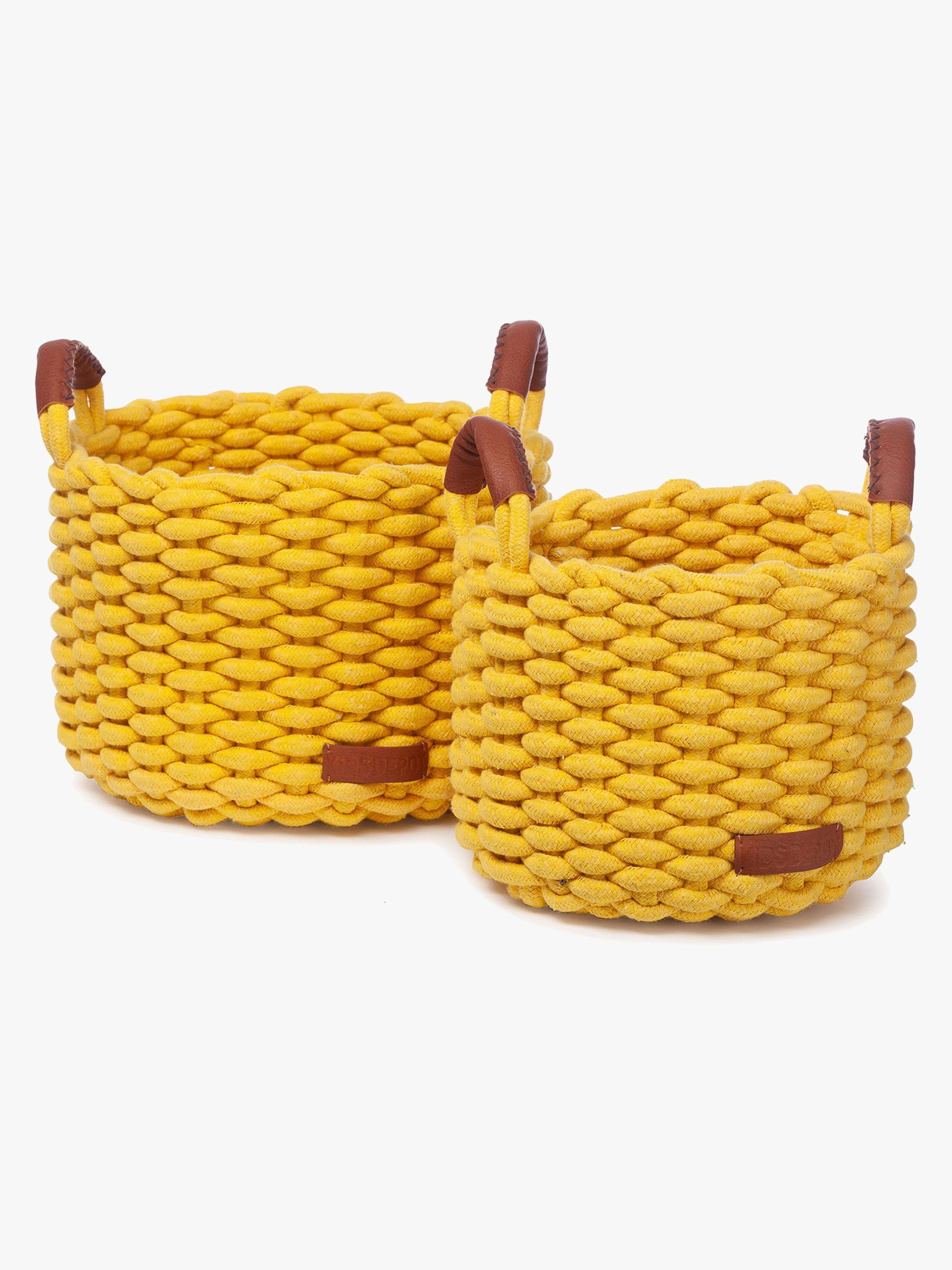 KidsDepot Korbo Säilytyskori Medium 2-pack, Keltainen
