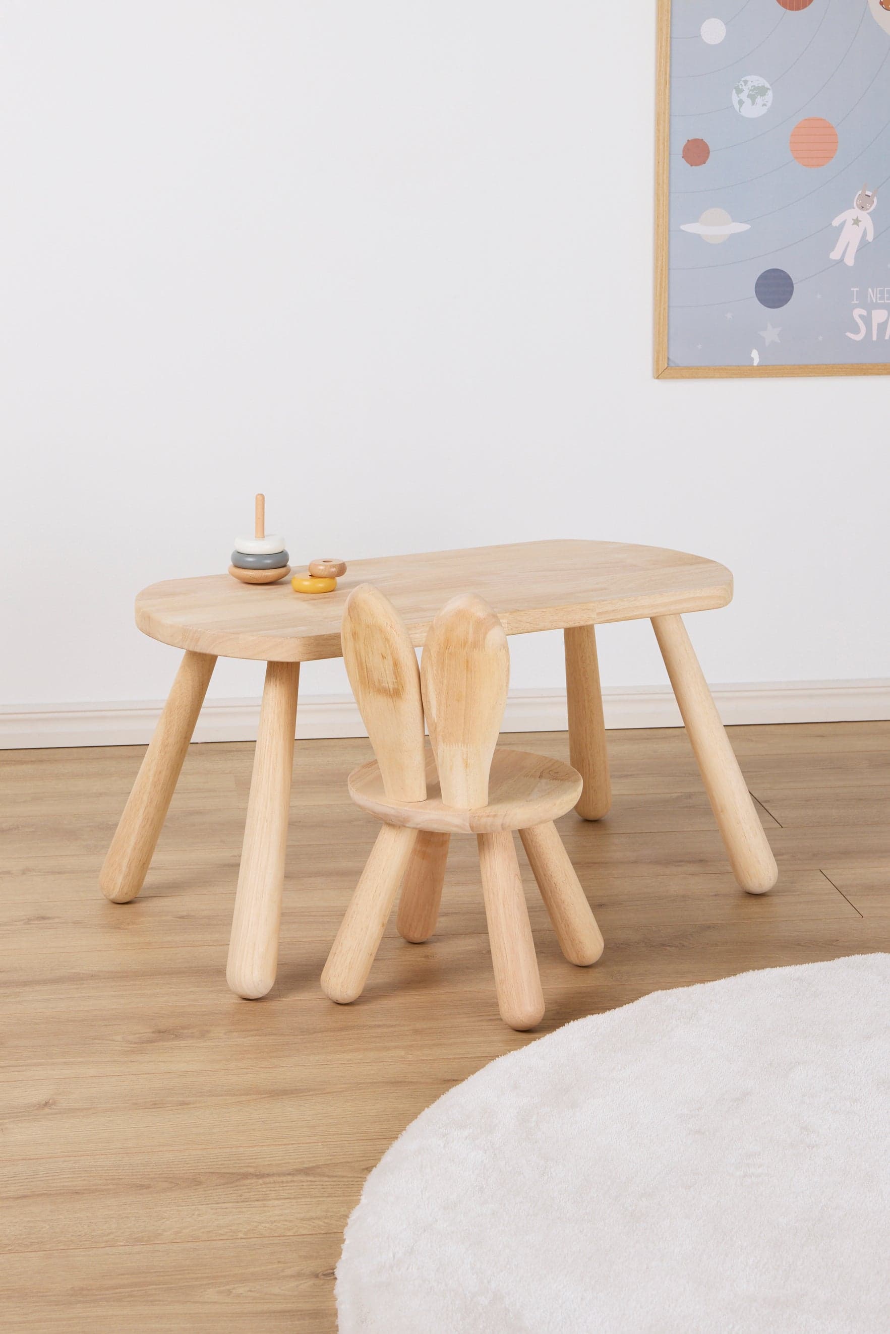 Minitude Nordic Pöytä + Tuoli Pupu, Nature