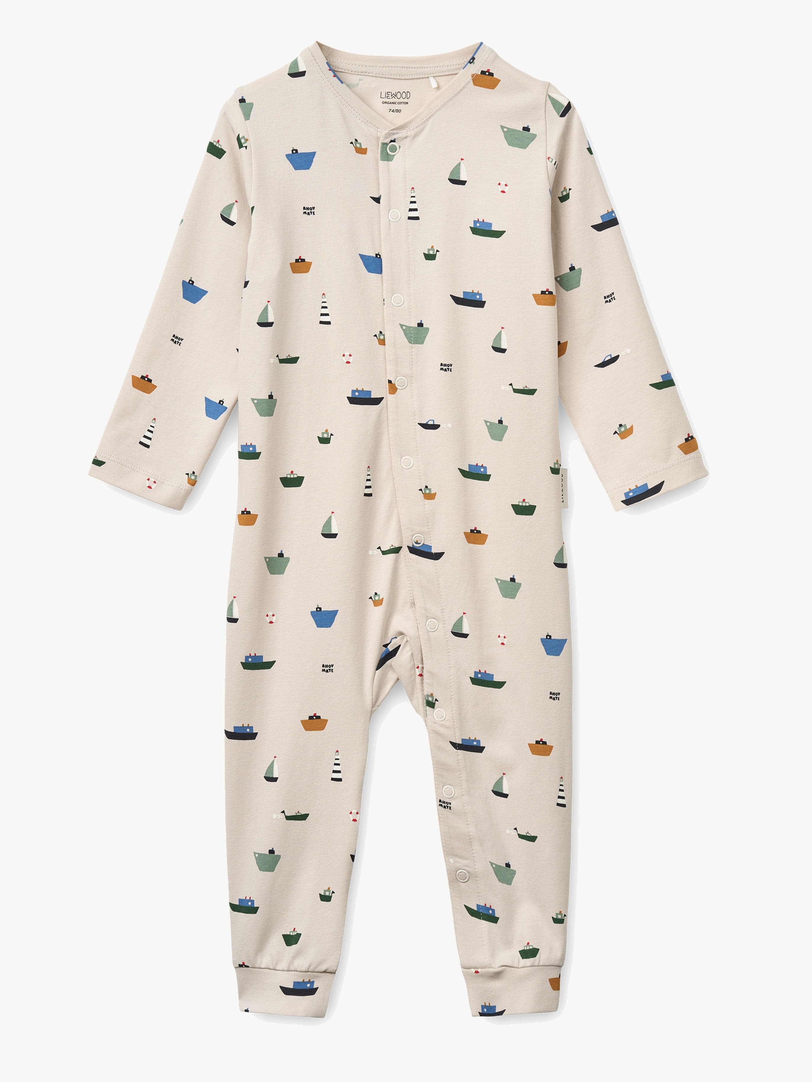 LIEWOOD Birk Pyjama Jumpsuit, Mini sailing/Sandy, 74-80
