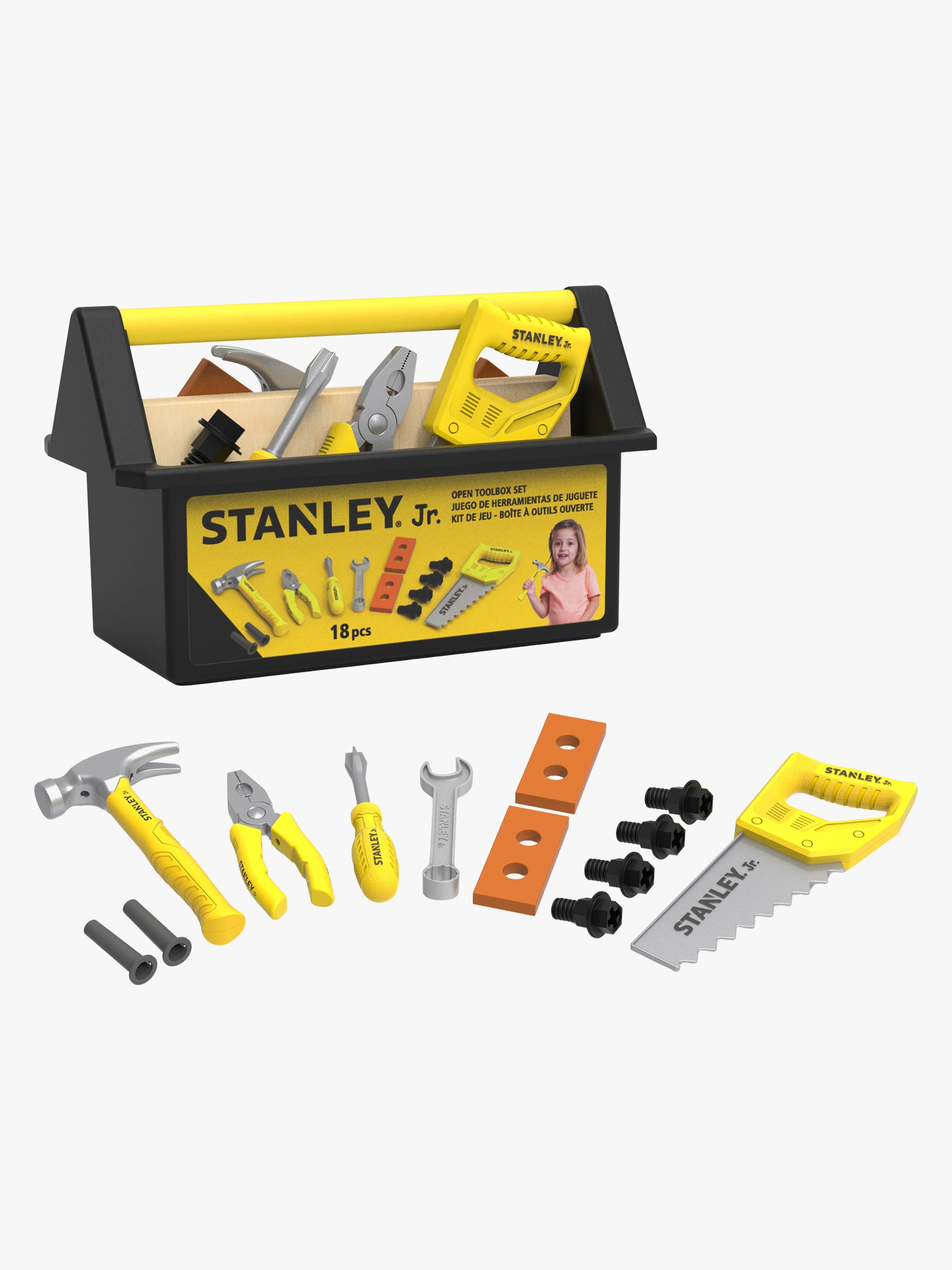 Stanley Jr. Avoin Työkalulaatikko 24 Osaa, Keltainen