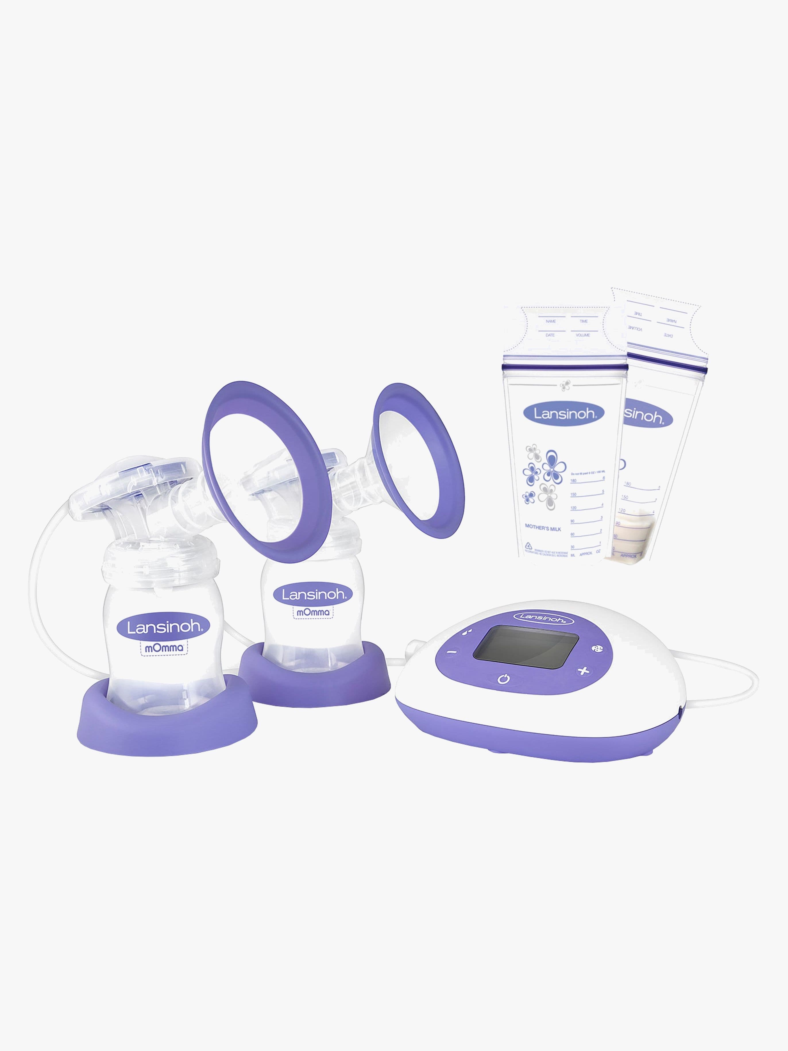 Lansinoh Sähkökäyttöinen Rintapumppu, Double + Rintamaitopussit 50 kpl