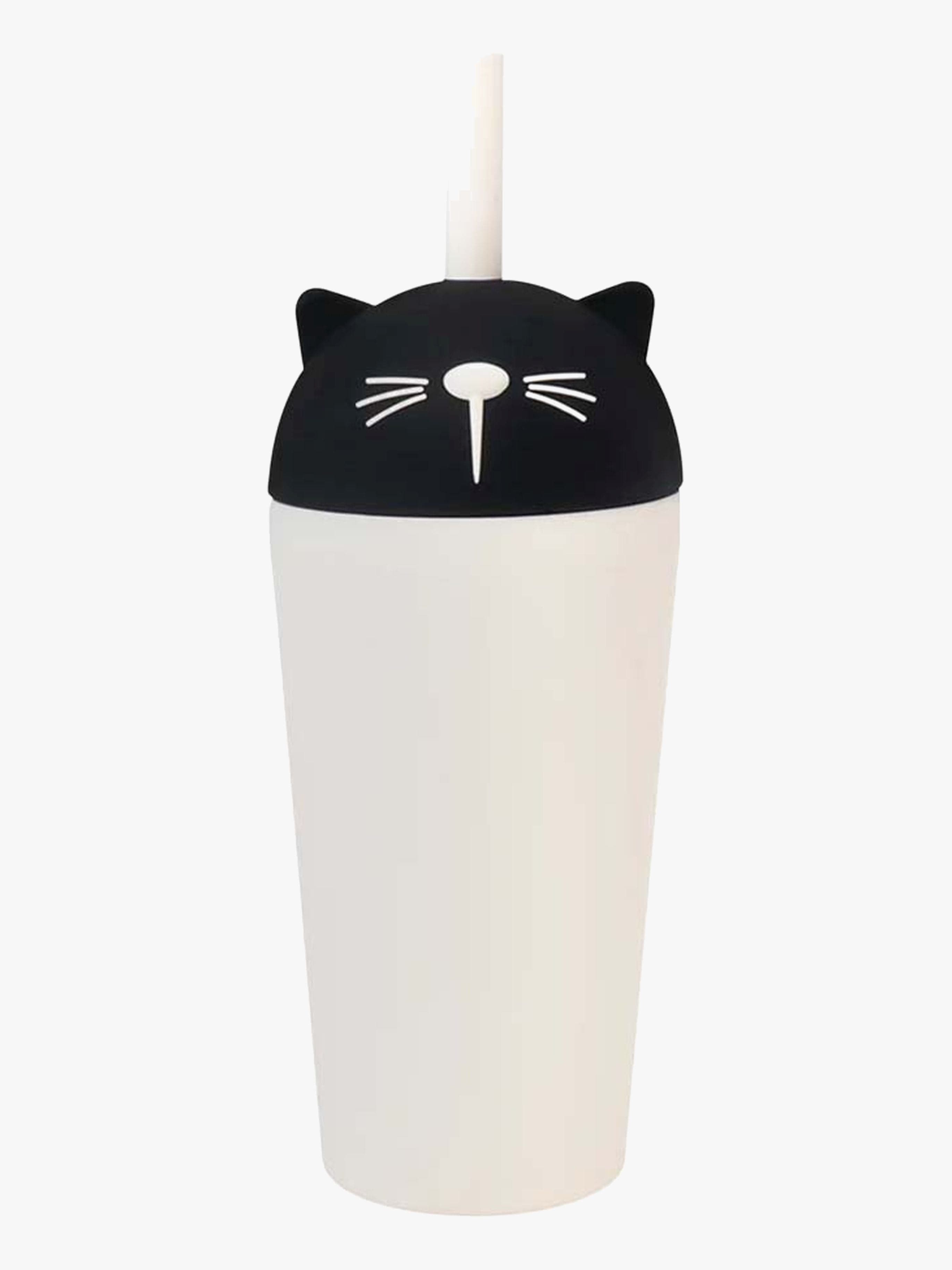 Asobu Bestie Tumbler Juomapullo Kissa, Musta/Valkoinen