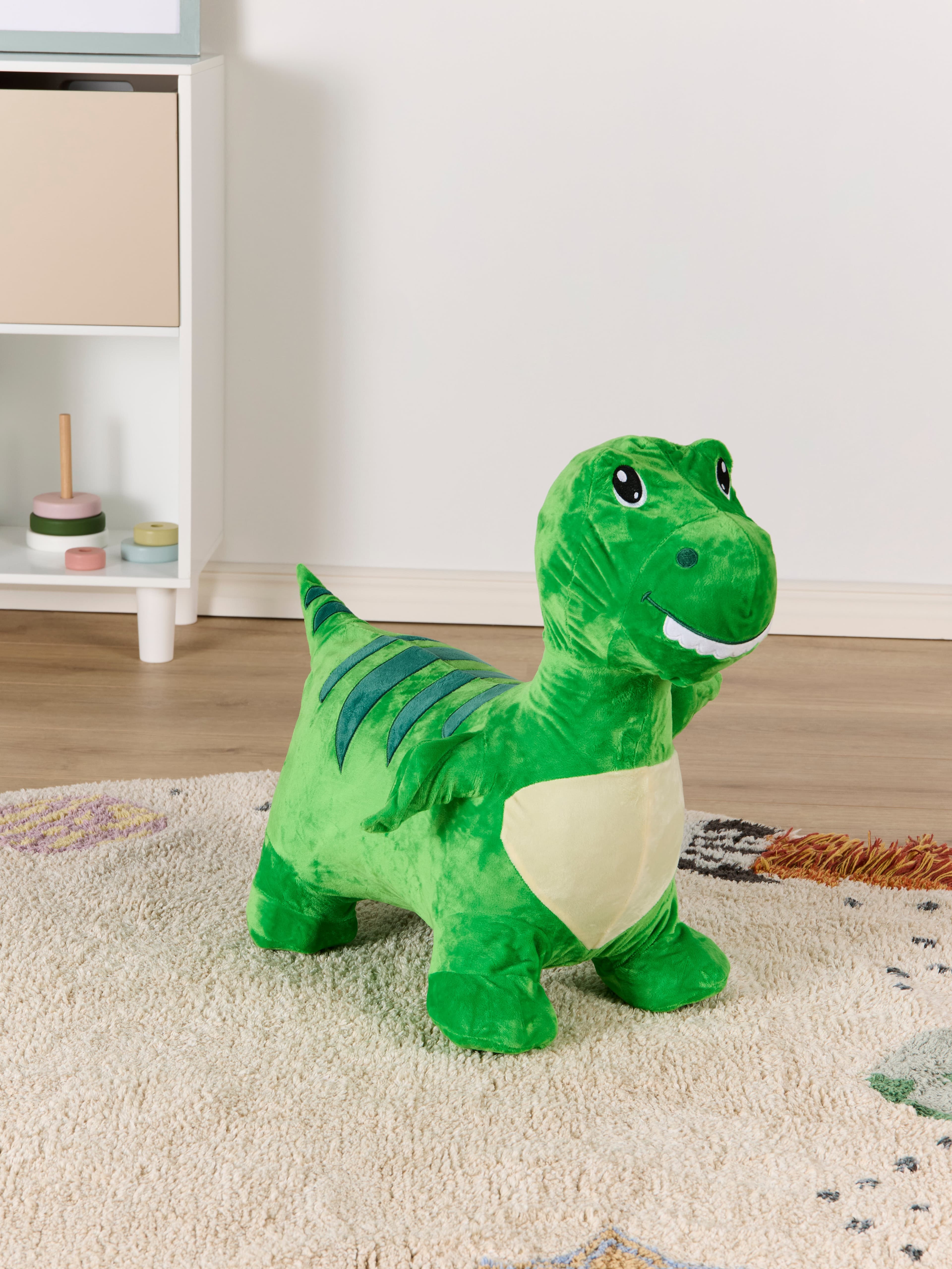 Cloudberry Castle Pomppueläin Dinosaurus + Plyysipäällinen, Vihreä