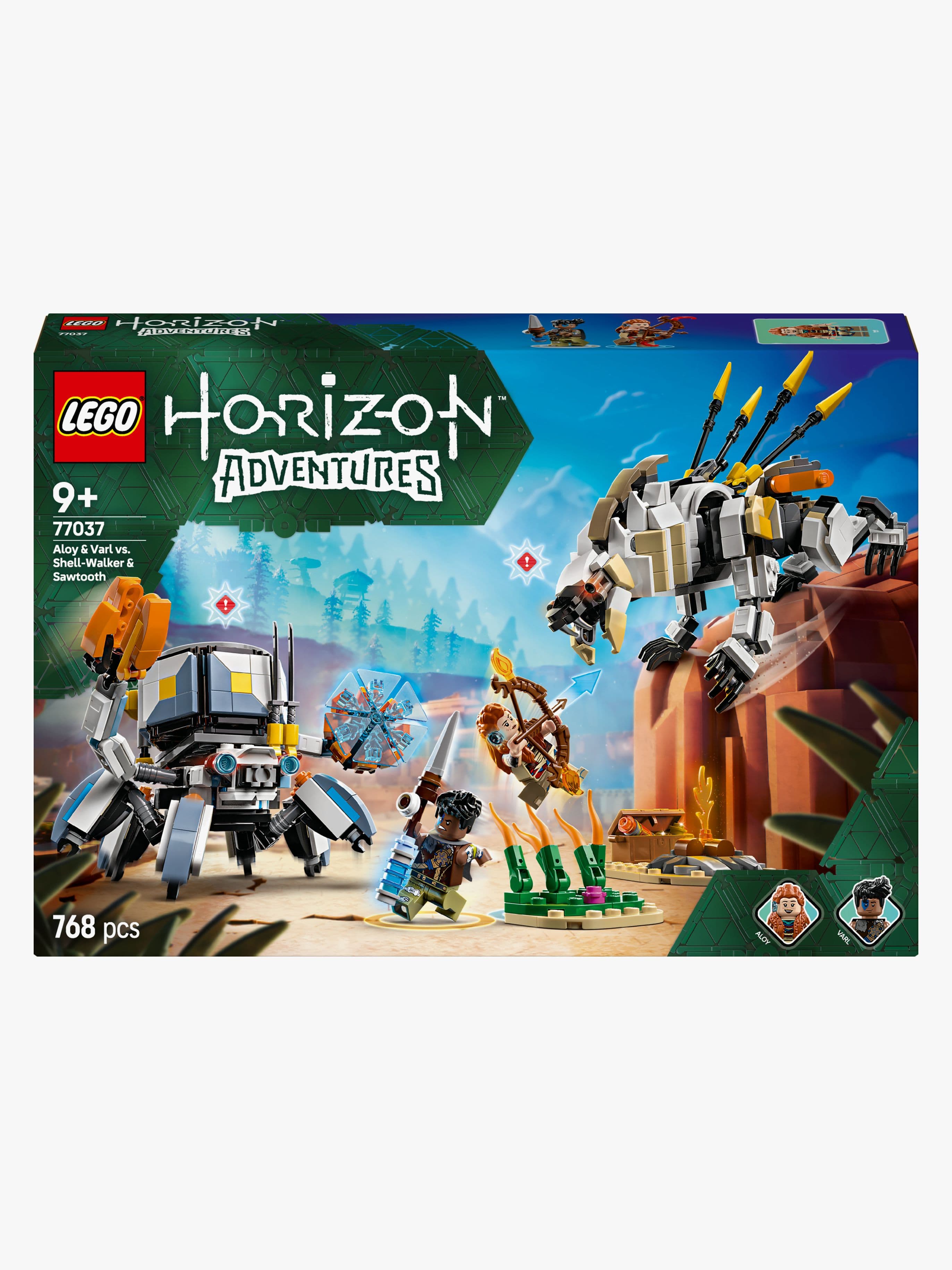 LEGO Horizon 77037 Aloy ja Varl vastaan Kilpikipittäjä ja Sahahammas