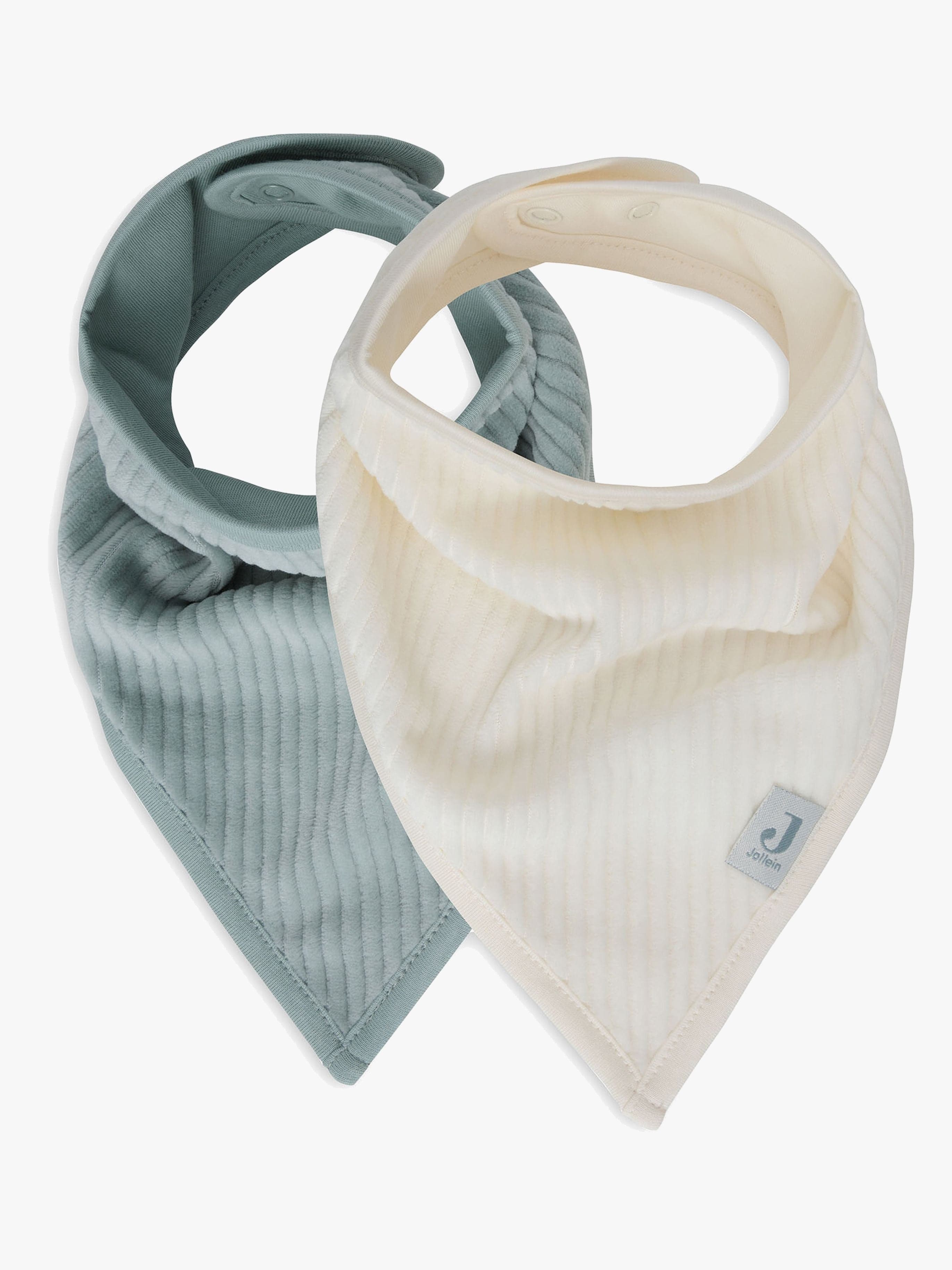 Jollein Velvet Rib Bandana Kuolalappu 2-pack, Sea Green/Ivory