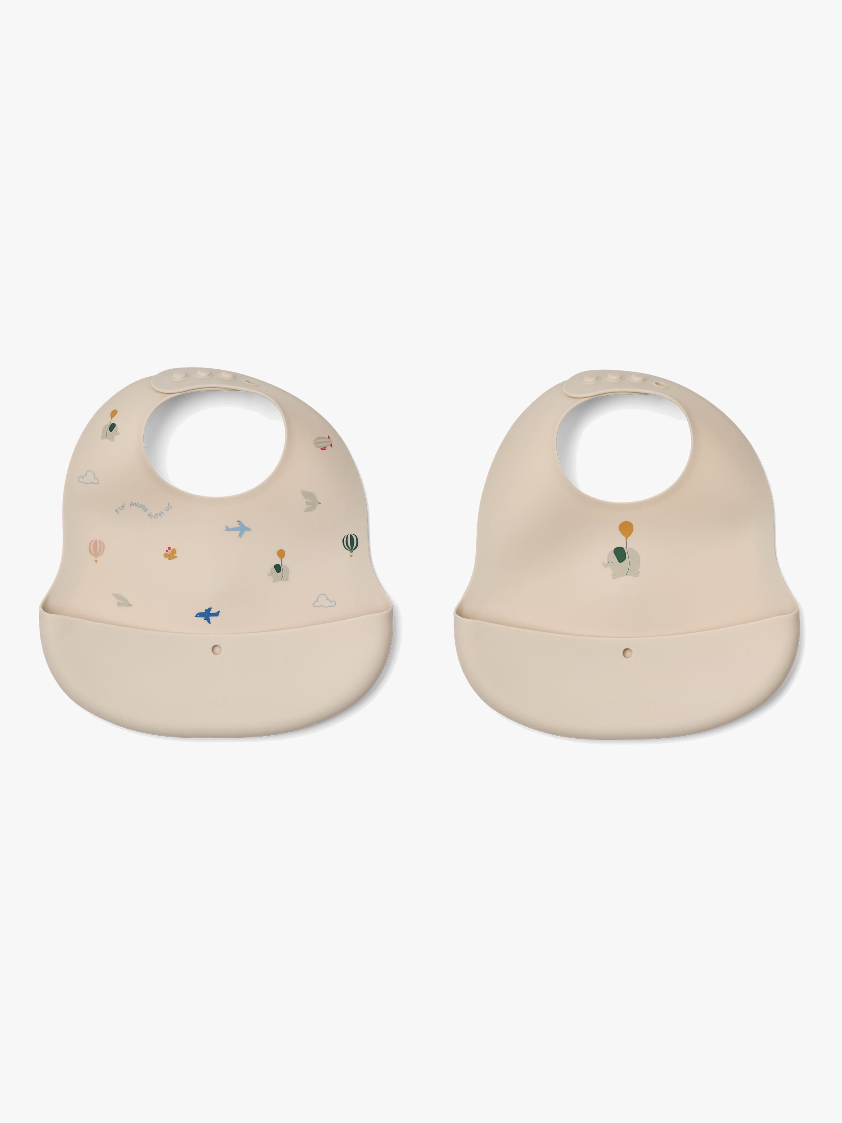 LIEWOOD Kuvioitu Ruokalappu 2-pack, Flying/Sandy