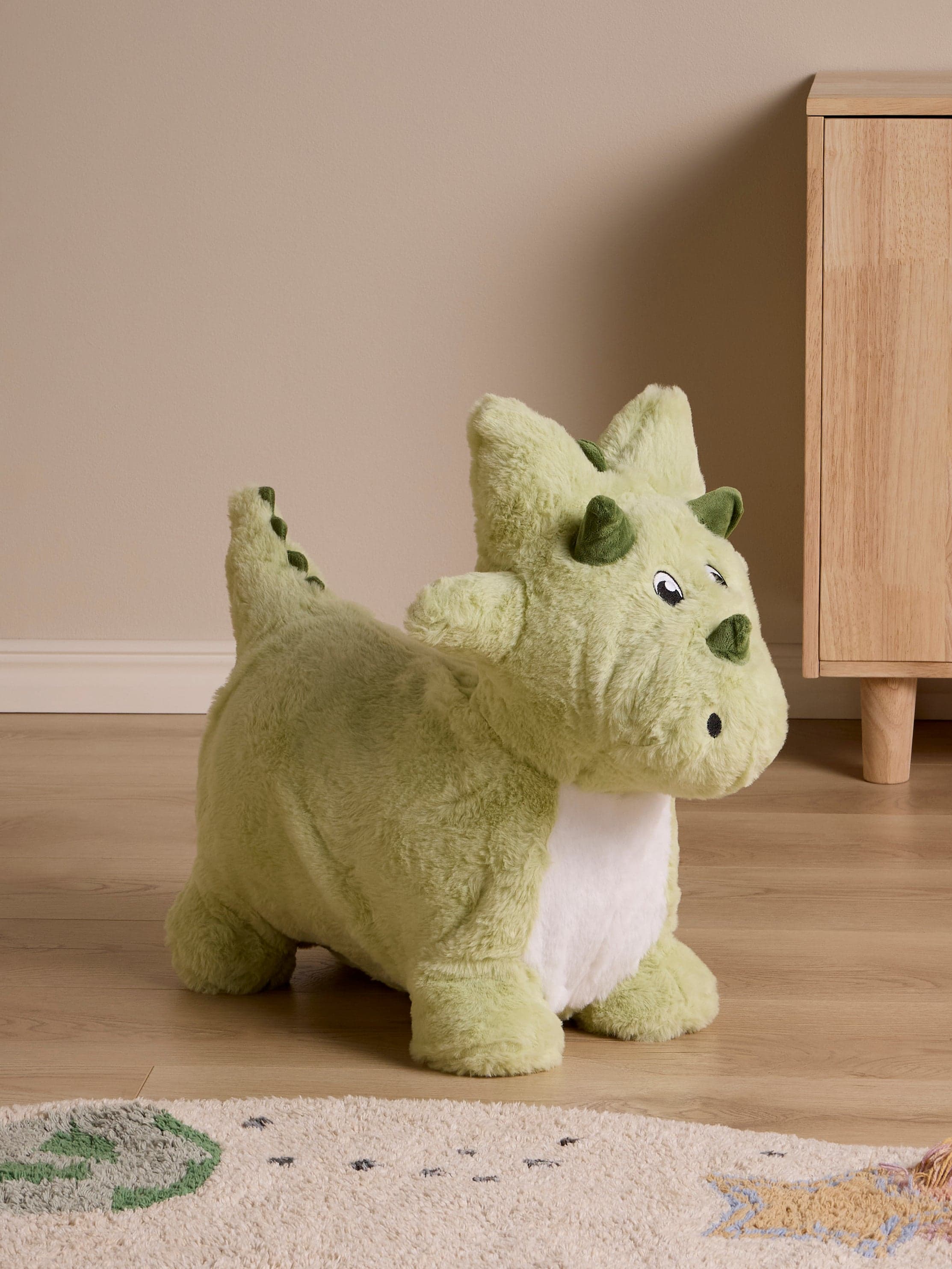 Cloudberry Castle Dinosaurus Pomppueläin + Plyysipäällinen, Vihreä