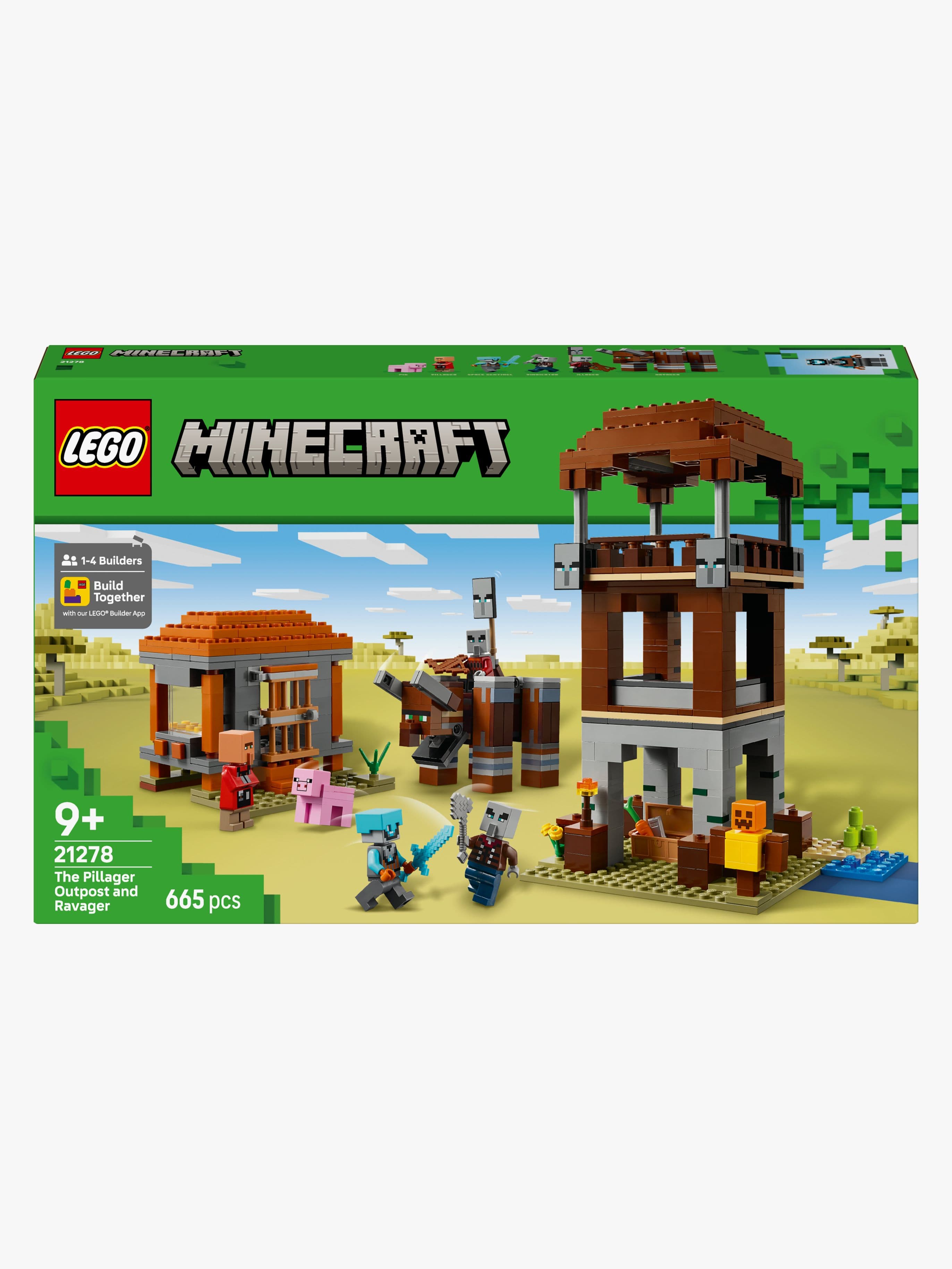 LEGO Minecraft 21278 Ryöstelijöiden etuvartioasema ja Tuhokylvyri