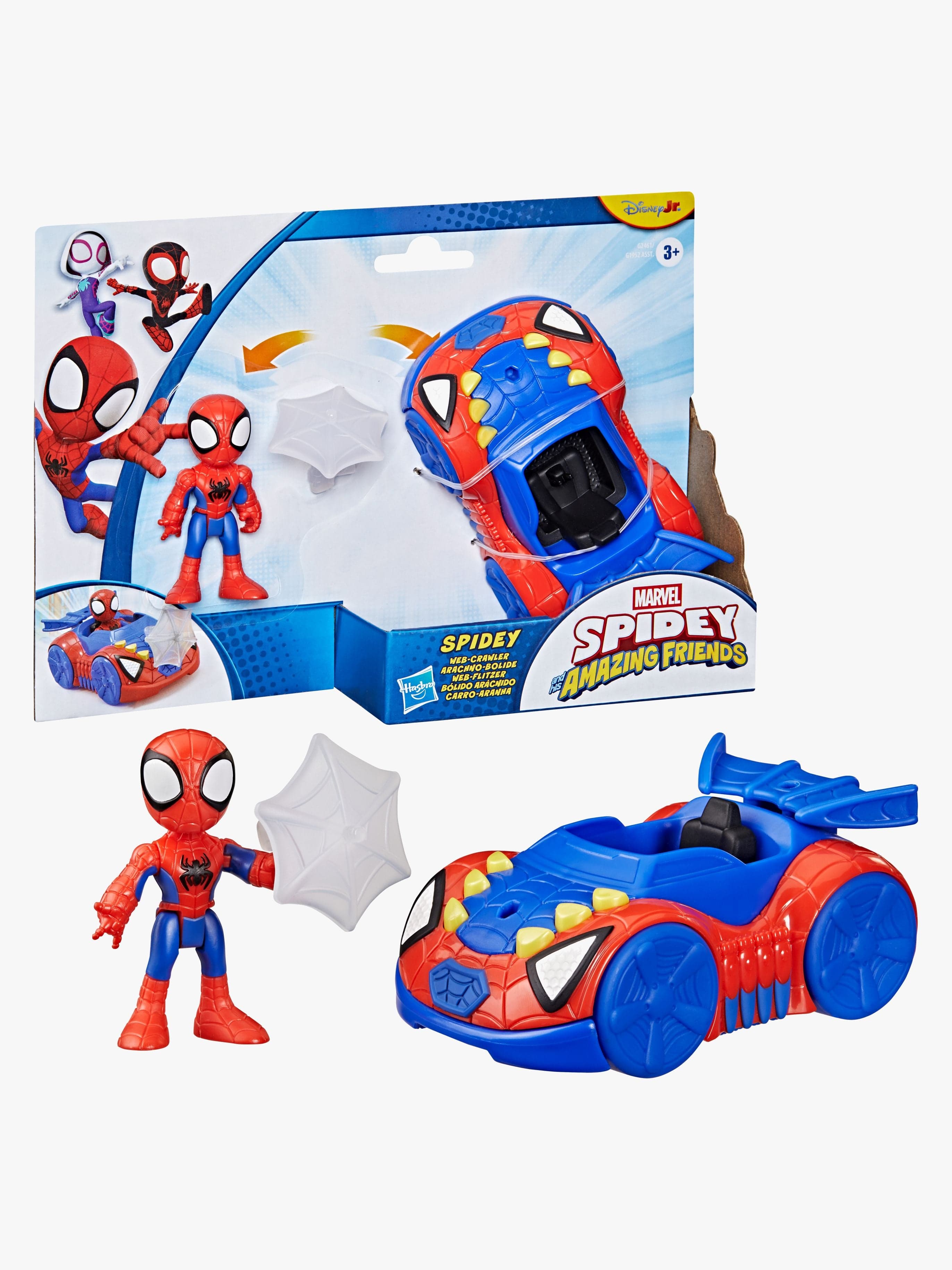 Spidey And His Amazing Friends Figuuri + Ajoneuvo Spidey Web Crawler