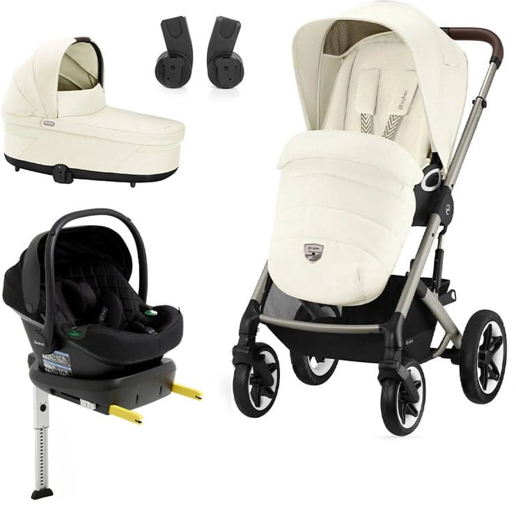 Cybex TALOS S Lux Yhdistelmävaunut + Beemoo Route Turvakaukalo & Telakka, Seashell Beige/Black Stone
