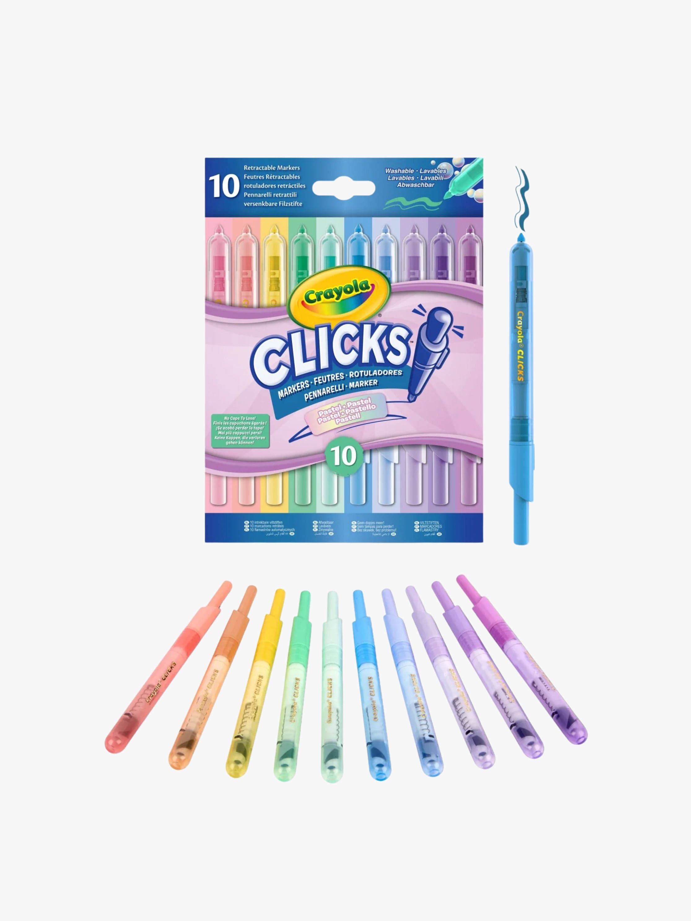 Crayola Clicks Napsautettavat Tussit 10 kpl Pakkaus, Pastelli