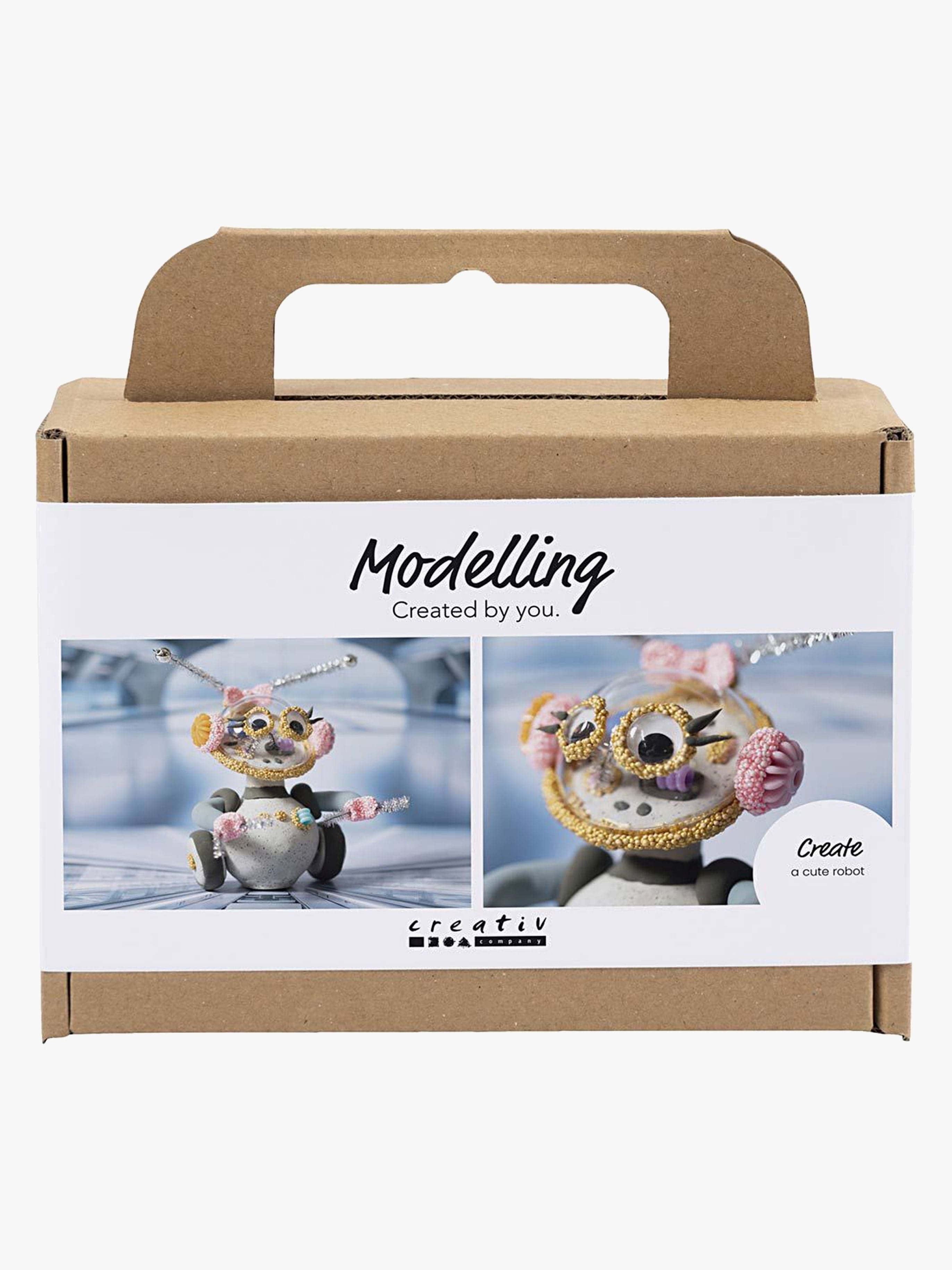 Creativ Company Askartelusetti Mini Muovailu Robotti, Harmaa/Vaaleanpunainen