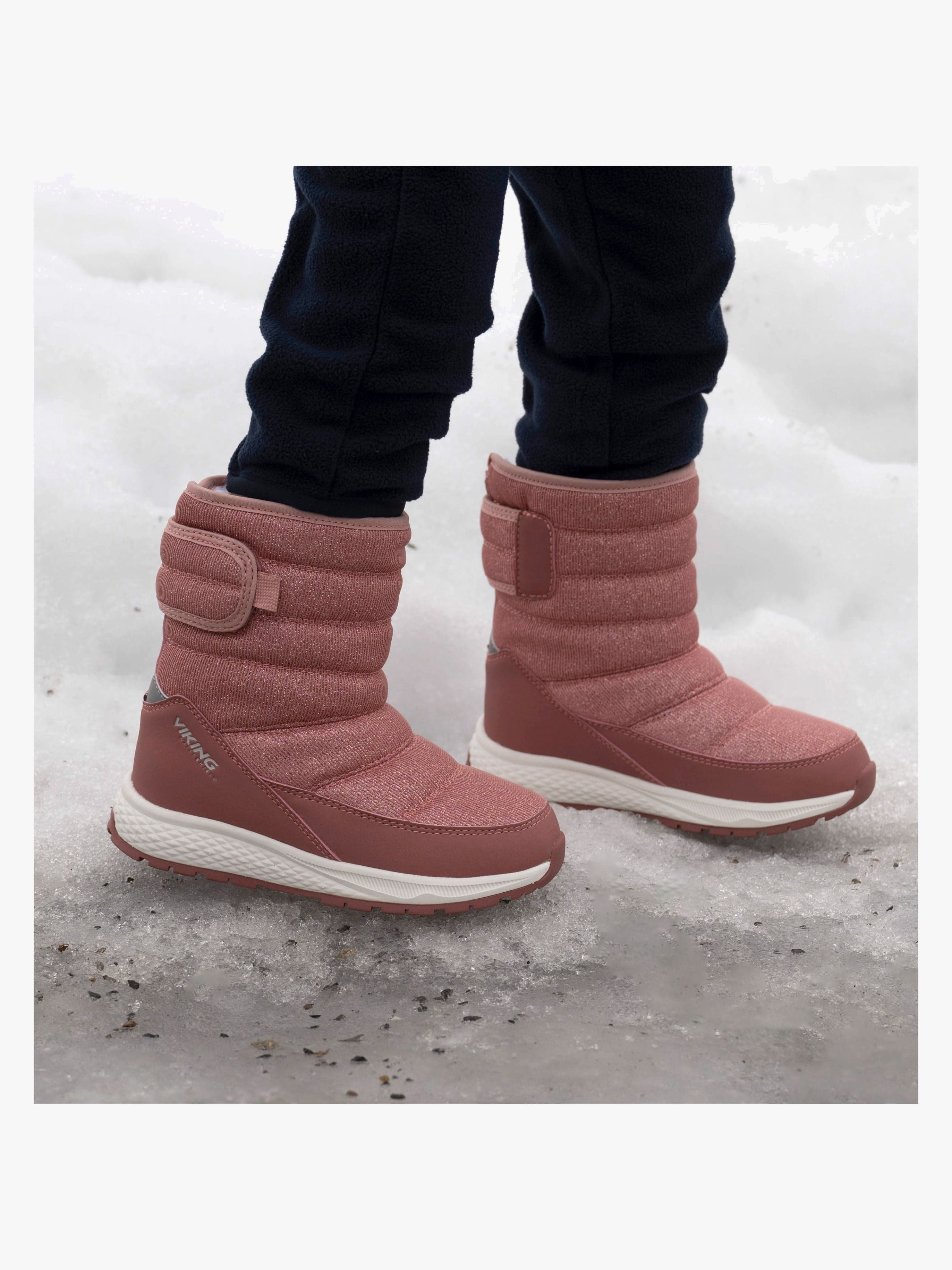 Viking Equip Glitter Pull-On WP Talvikengät, Vaaleanpunainen, 30