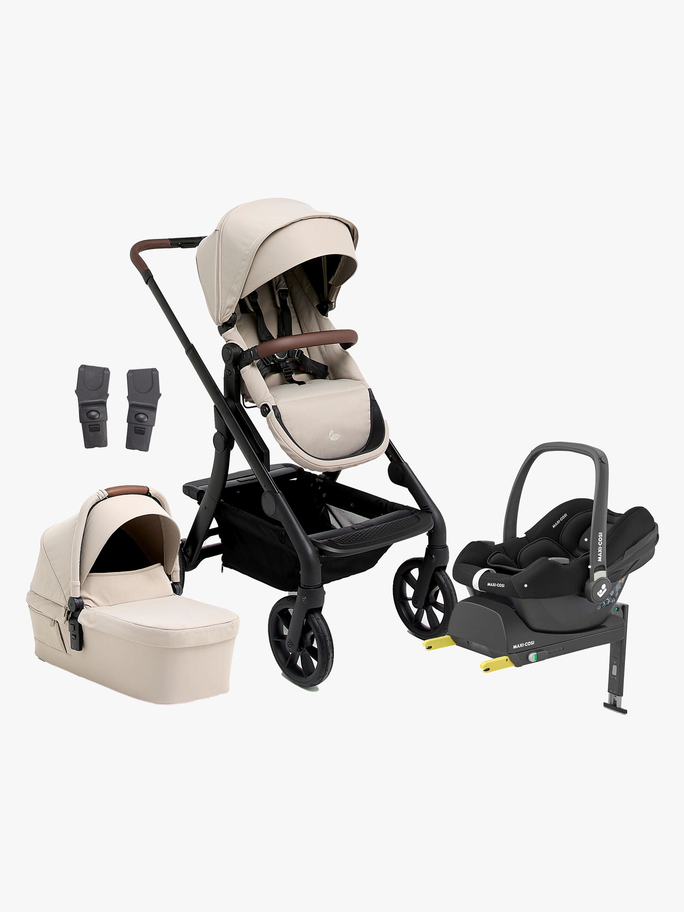 Beemoo Pro Max Yhdistelmävaunut & Maxi-Cosi CabrioFix i-Size Turvakaukalo + Telakka, Latte Beige