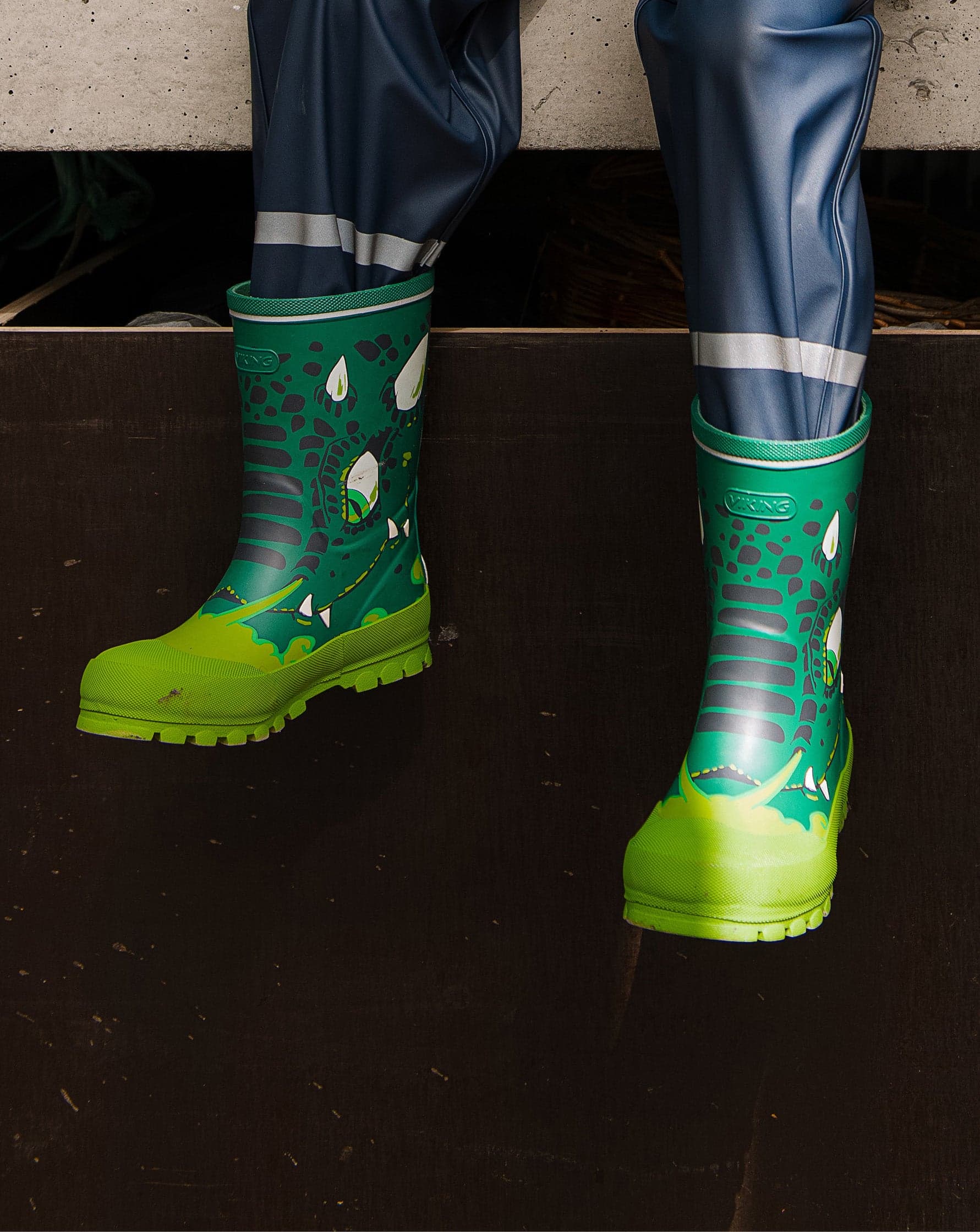 Viking Jolly Print Kumisaappaat, Bottlegreen, 38