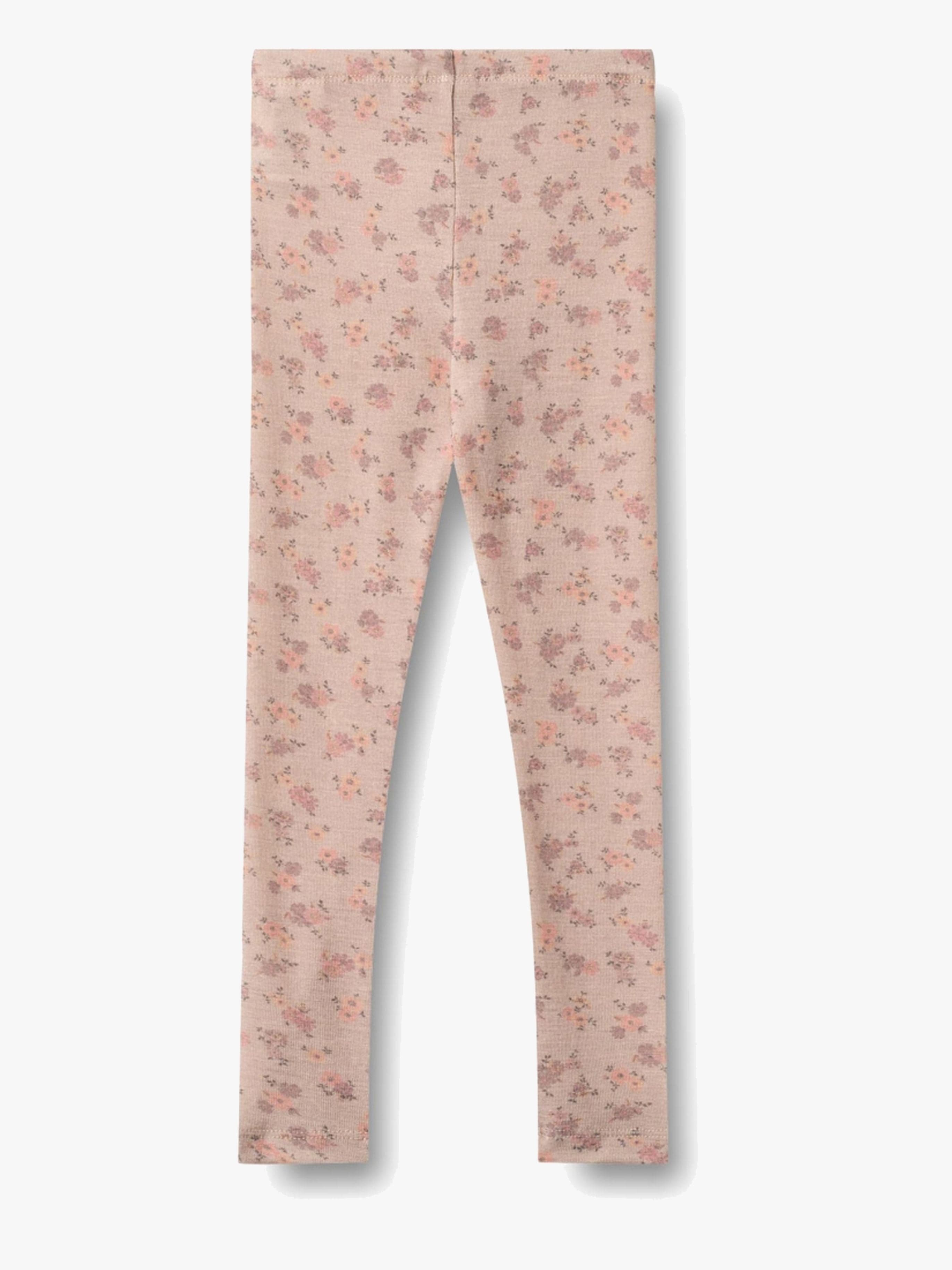 Wheat Agi Leggingsit Merinovilla, Lilac Flowers, 104