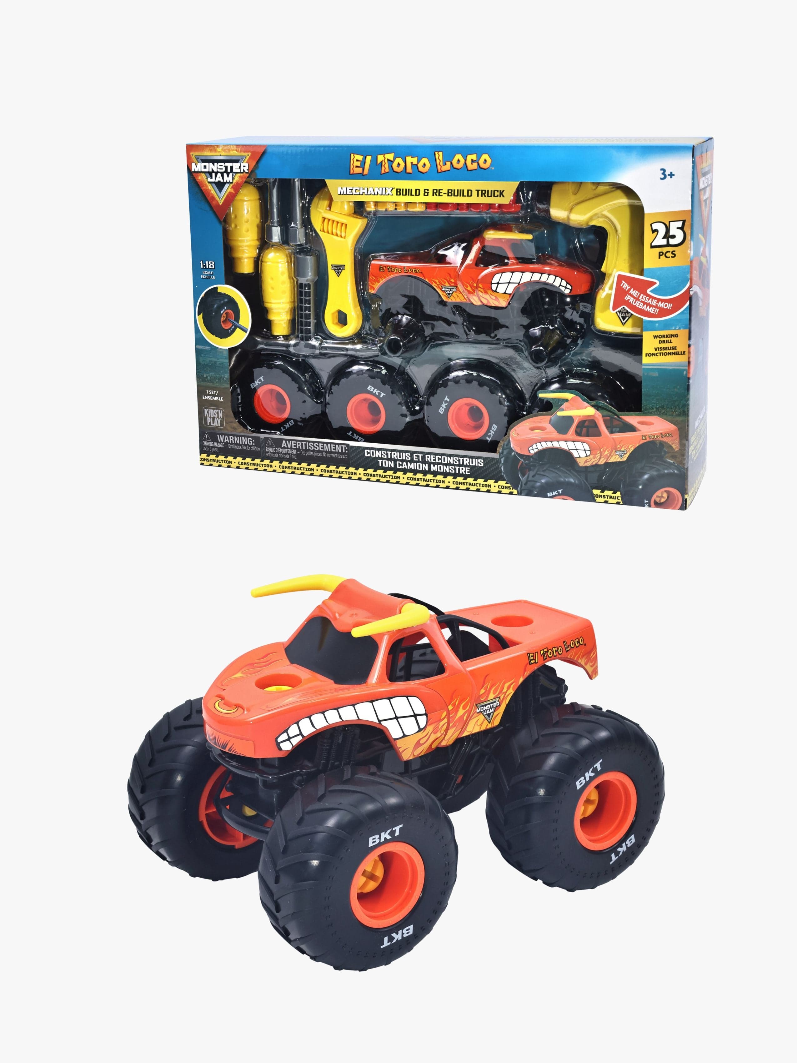 Monster Jam Auto Mechanix Build N ReBuild El Toro Loco 1:18