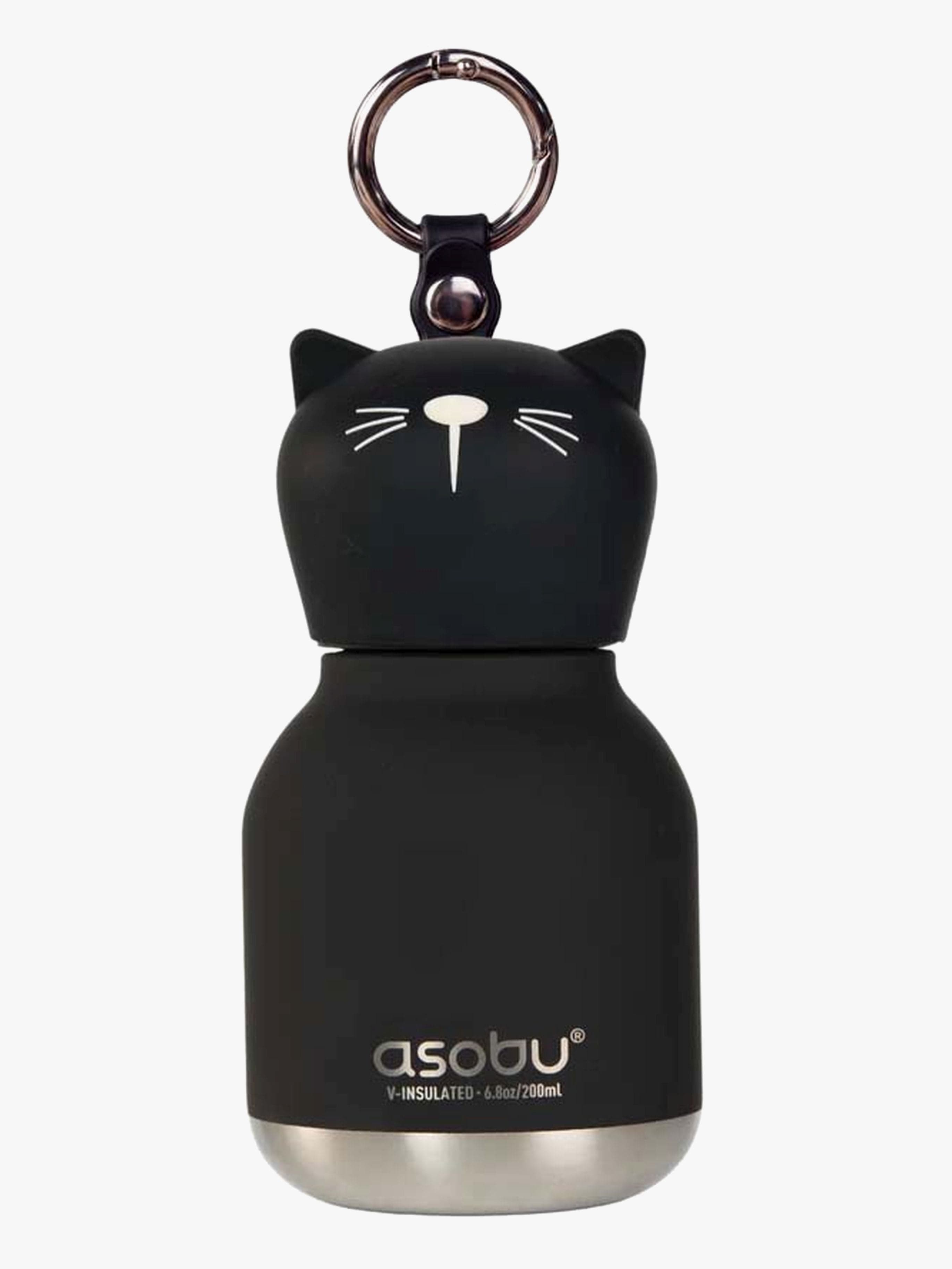 Asobu Bestie Mini Vesipullo Kissa, Musta/Valkoinen