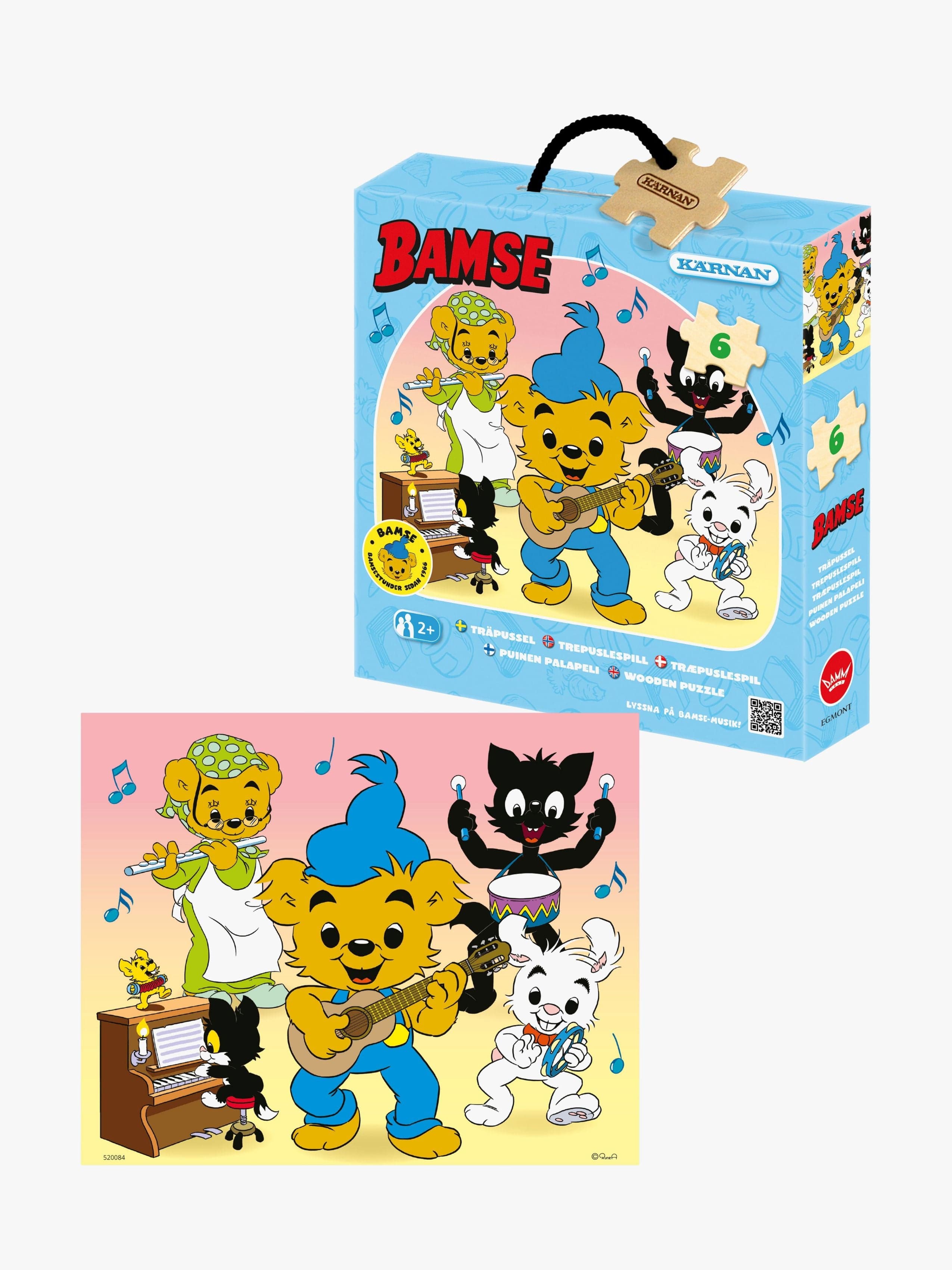 Egmont Kärnan Bamse Musiikki Puinen Palapeli 6 Palaa