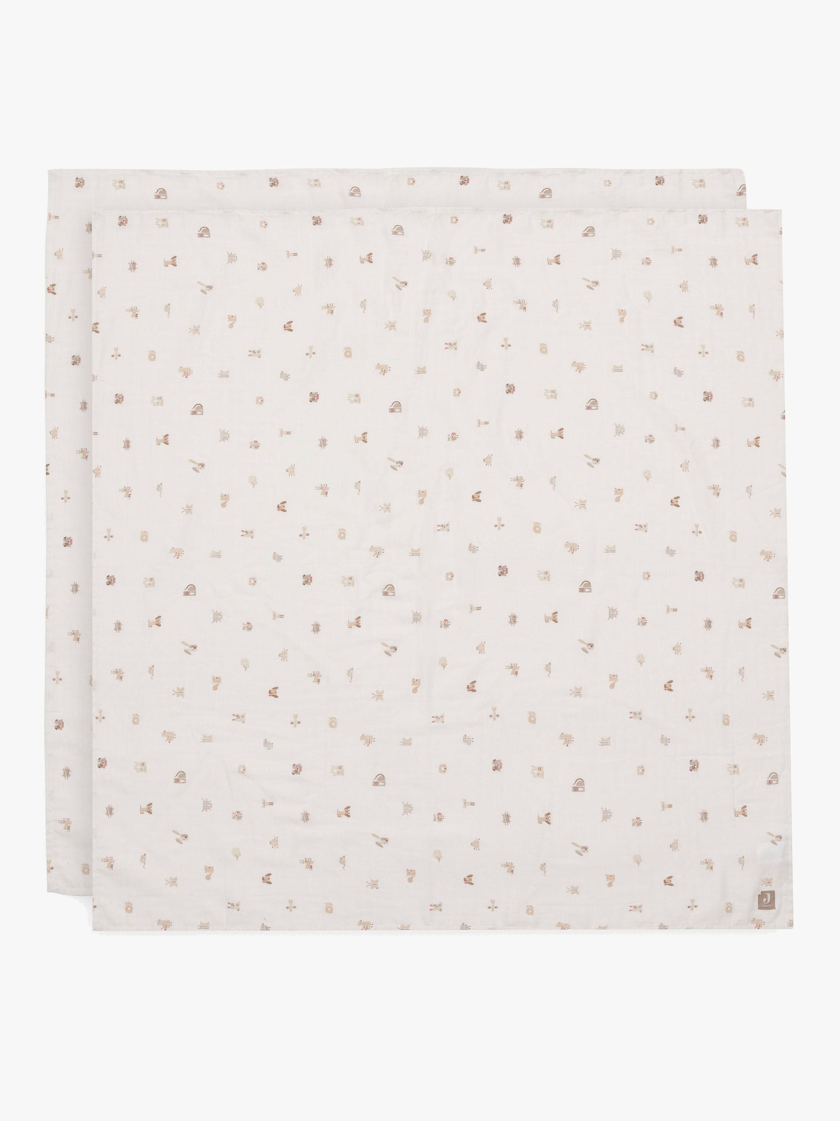 Jollein Musliiniviltti 115x115 cm 2-pack, Animal Friends