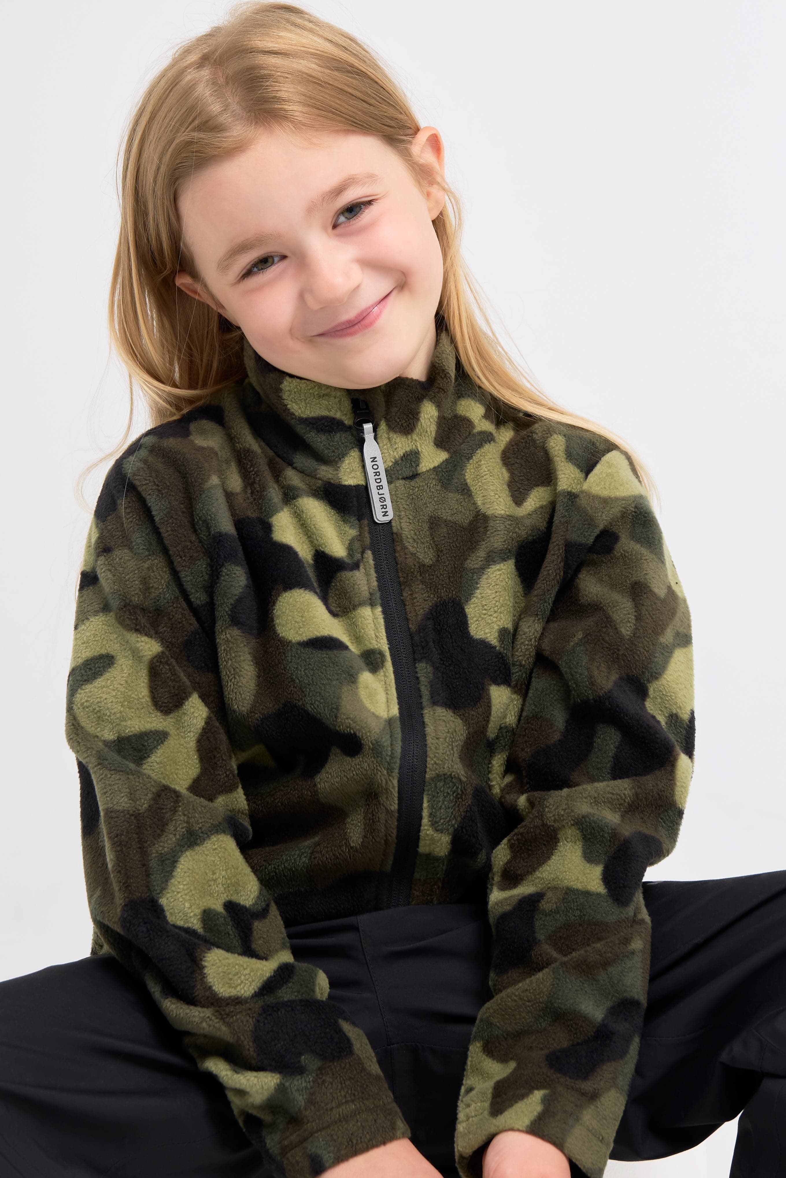 Nordbjørn Malö Fleecetakki, Camo Splash Deep Lichen Green, 110-116