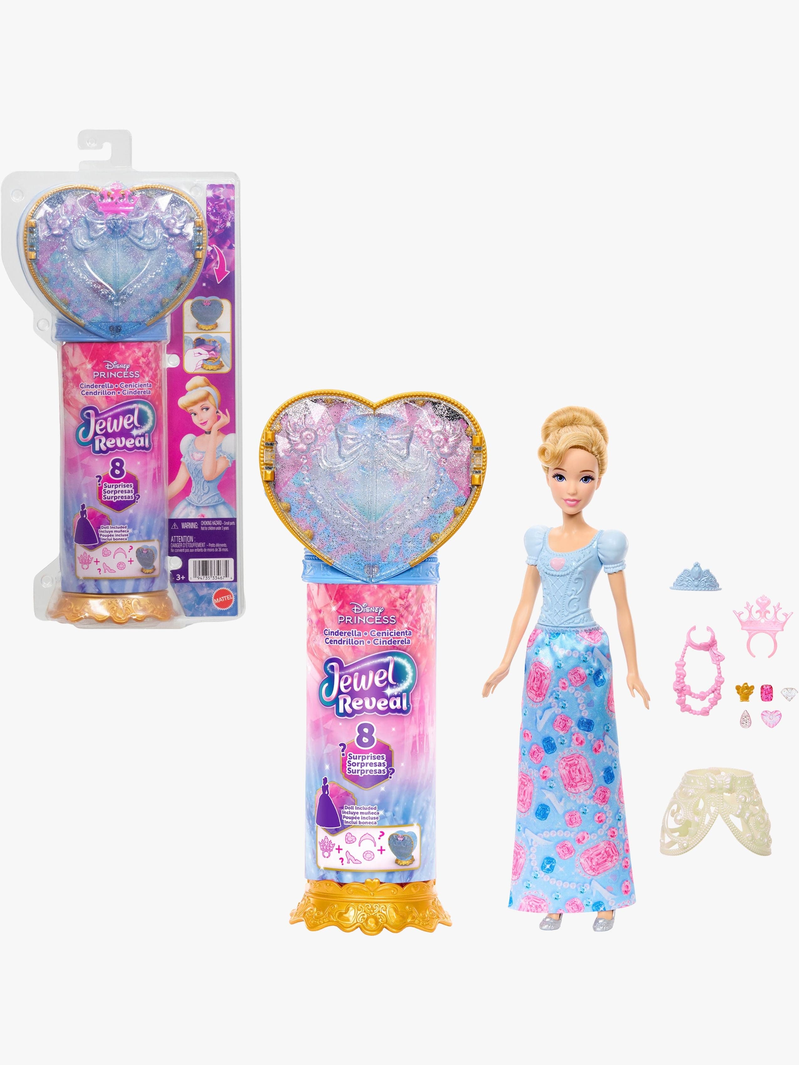 Disney Prinsessat Jewel Reveal Muotinukke Tuhkimo
