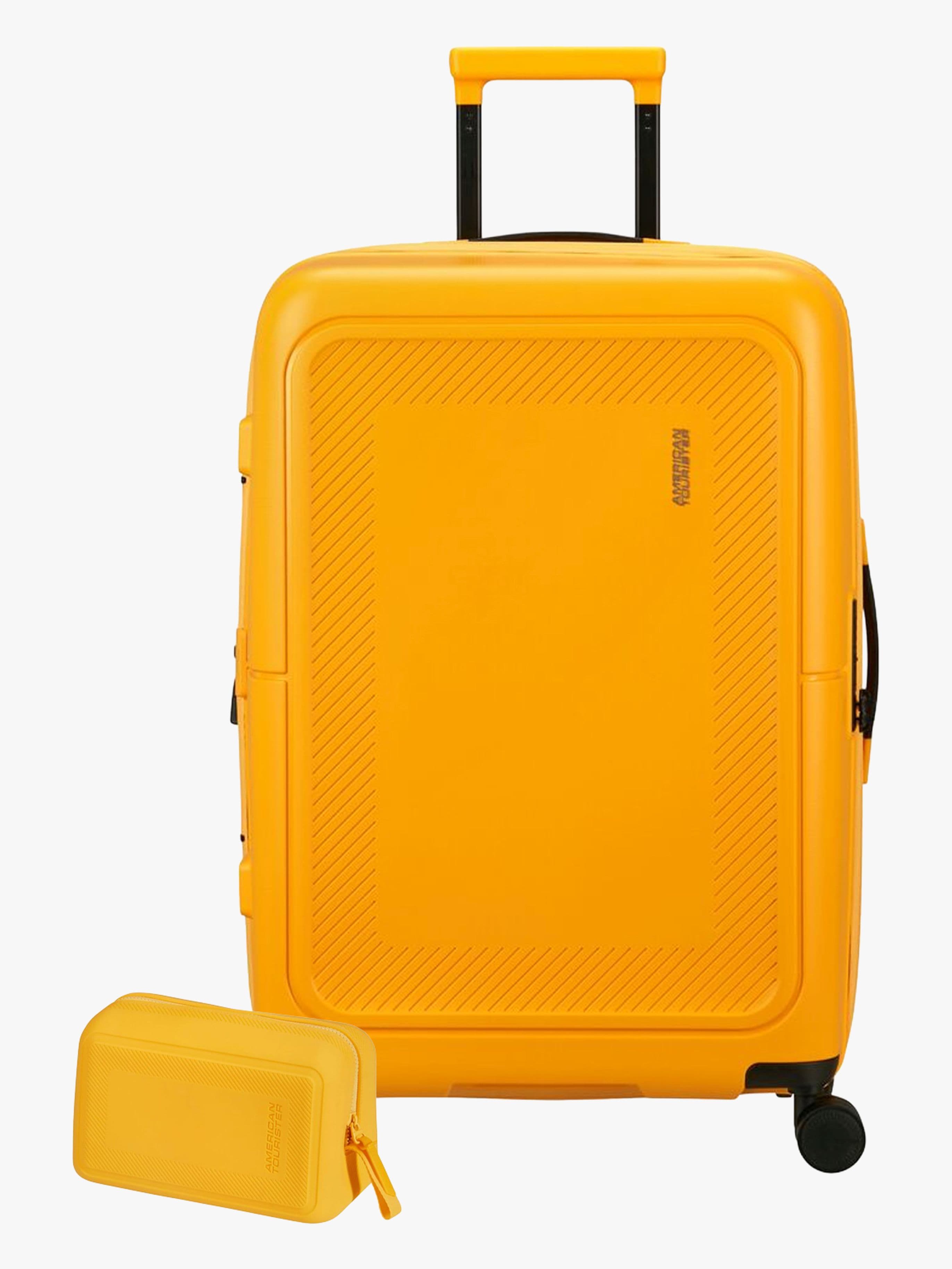 American Tourister Dashpop Matkalaukku 76-84L & Toilettilaukku POP, Golden Yellow_1