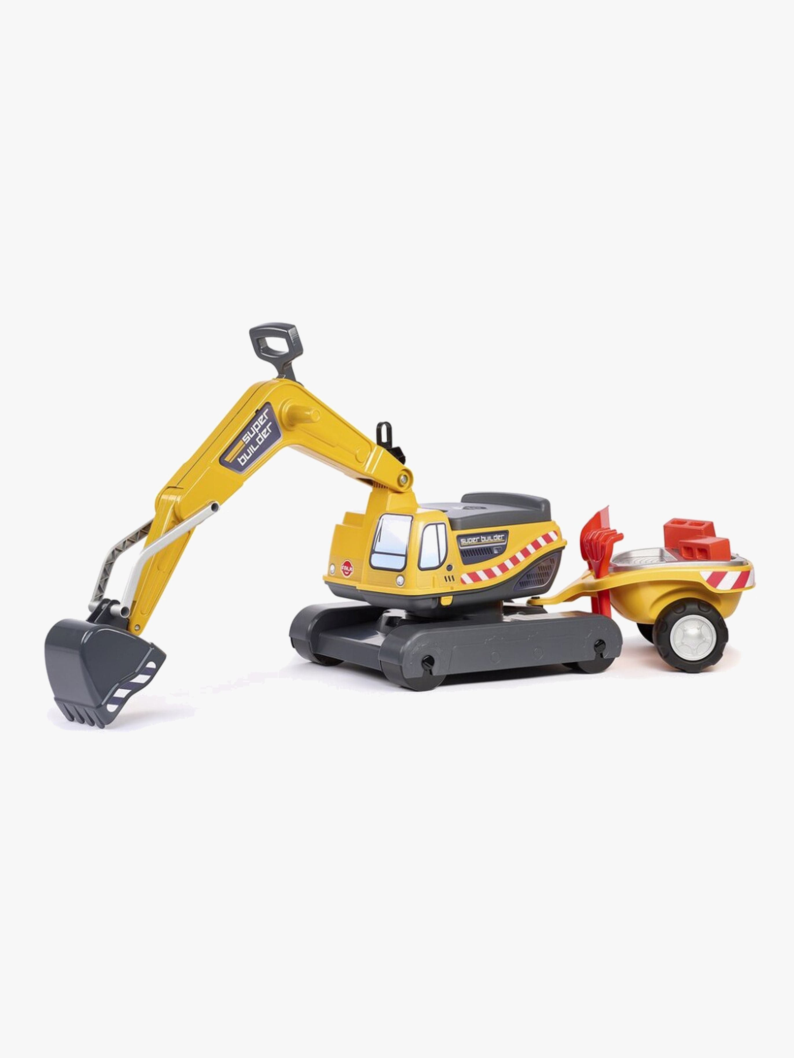 Falk Ride-on Kaivinkone Super Builder + Perävaunu, Keltainen