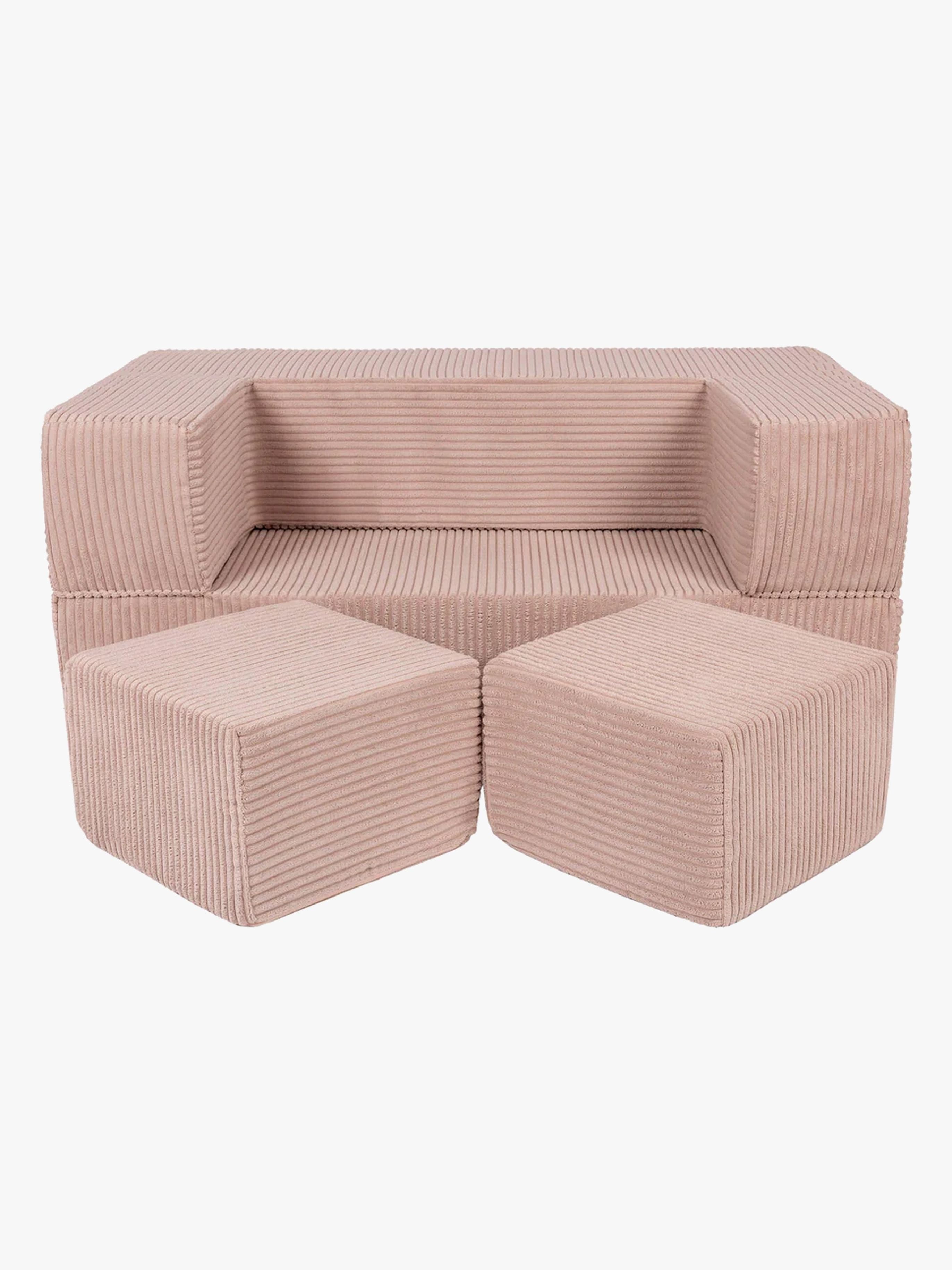 Meowbaby Play Aesthetic Cube Rakennettava Sohva, Puuterinpunainen