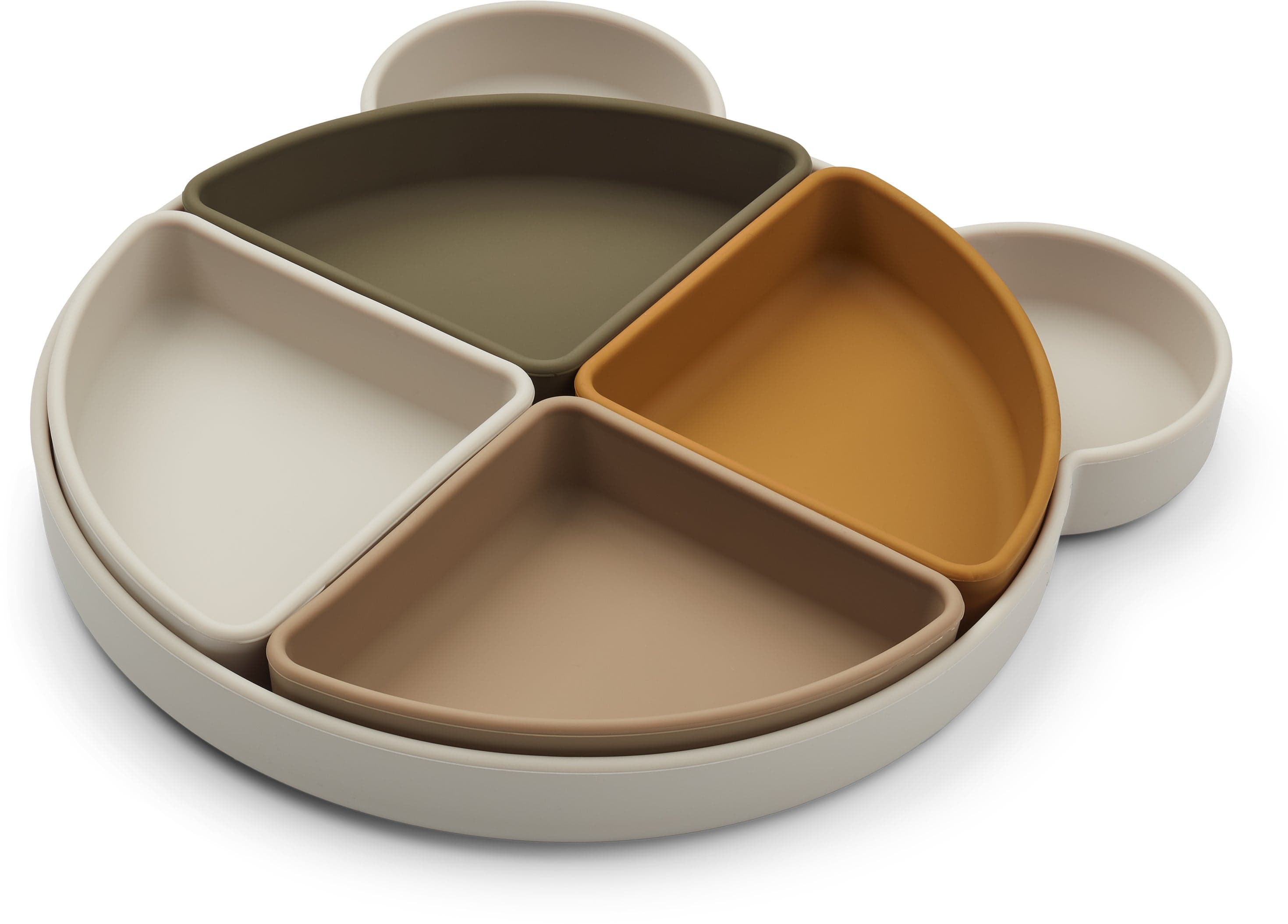 LIEWOOD Arne Mr Bear Jaettu Lautanen Silikoni, Sandy Multi