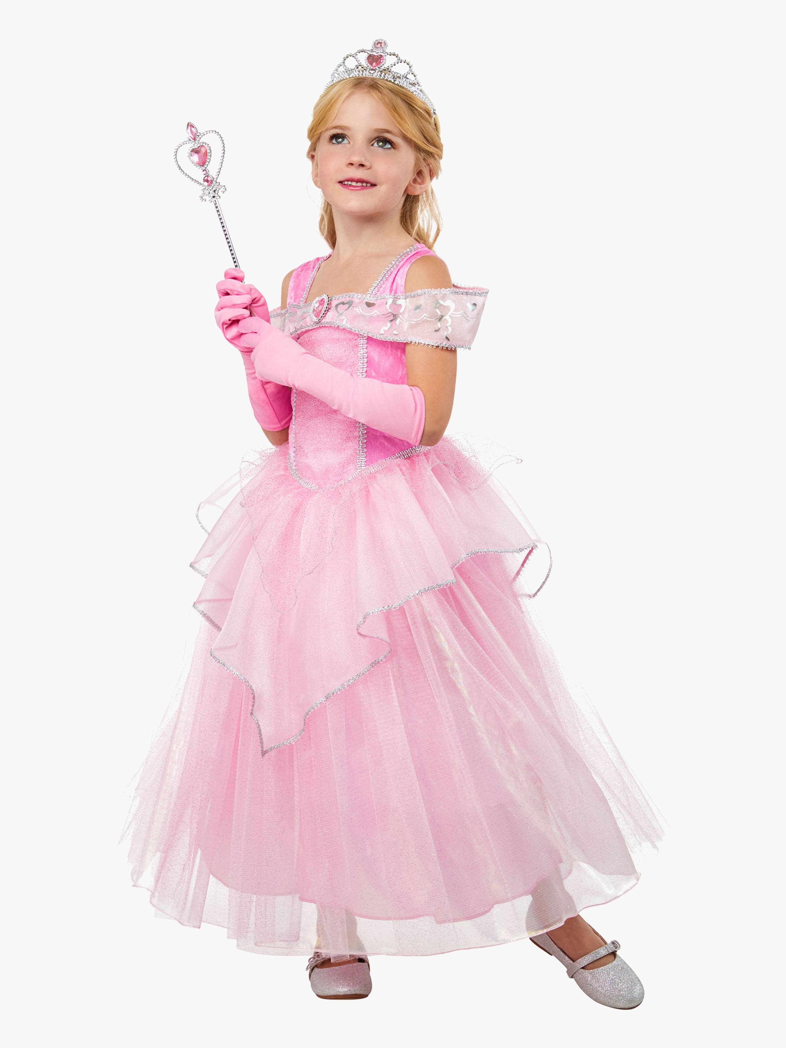 Rubies Prinsessa Naamiaisasu + Tiara & Hanskat, 3-4 vuotta