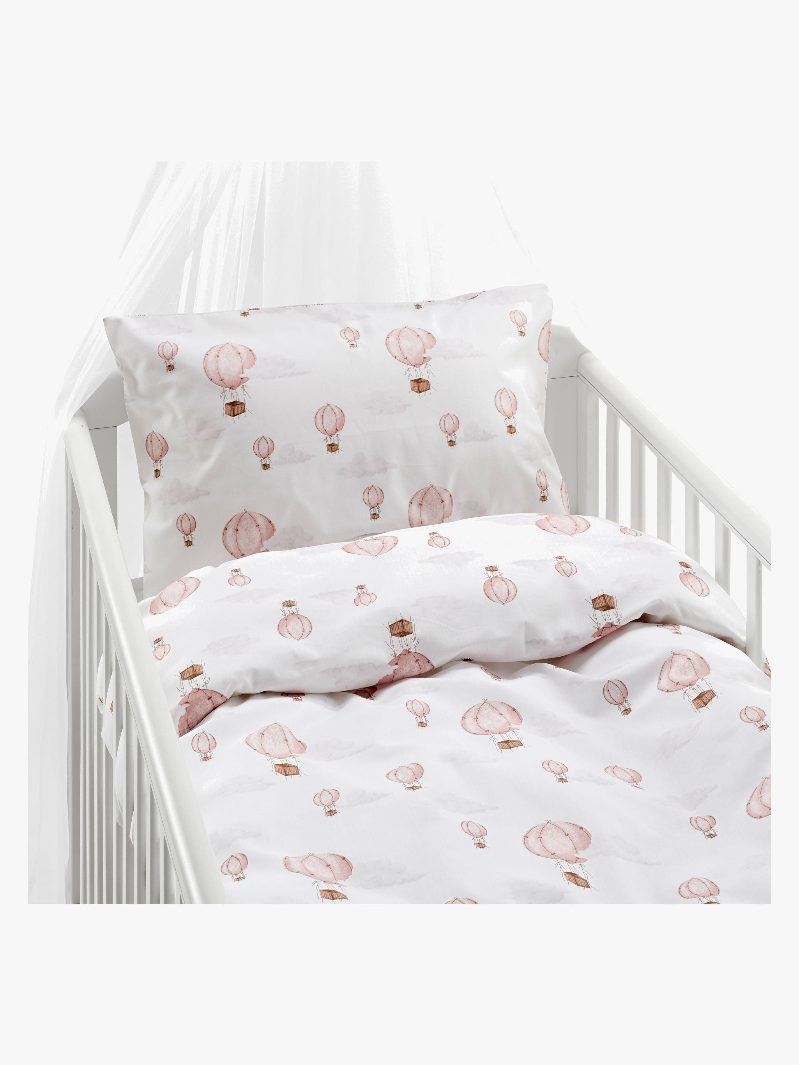 Borganäs Pussilakanasetti Pinnasänky Ilmapallo Kaksiosainen 100x130, Vaaleanpunainen