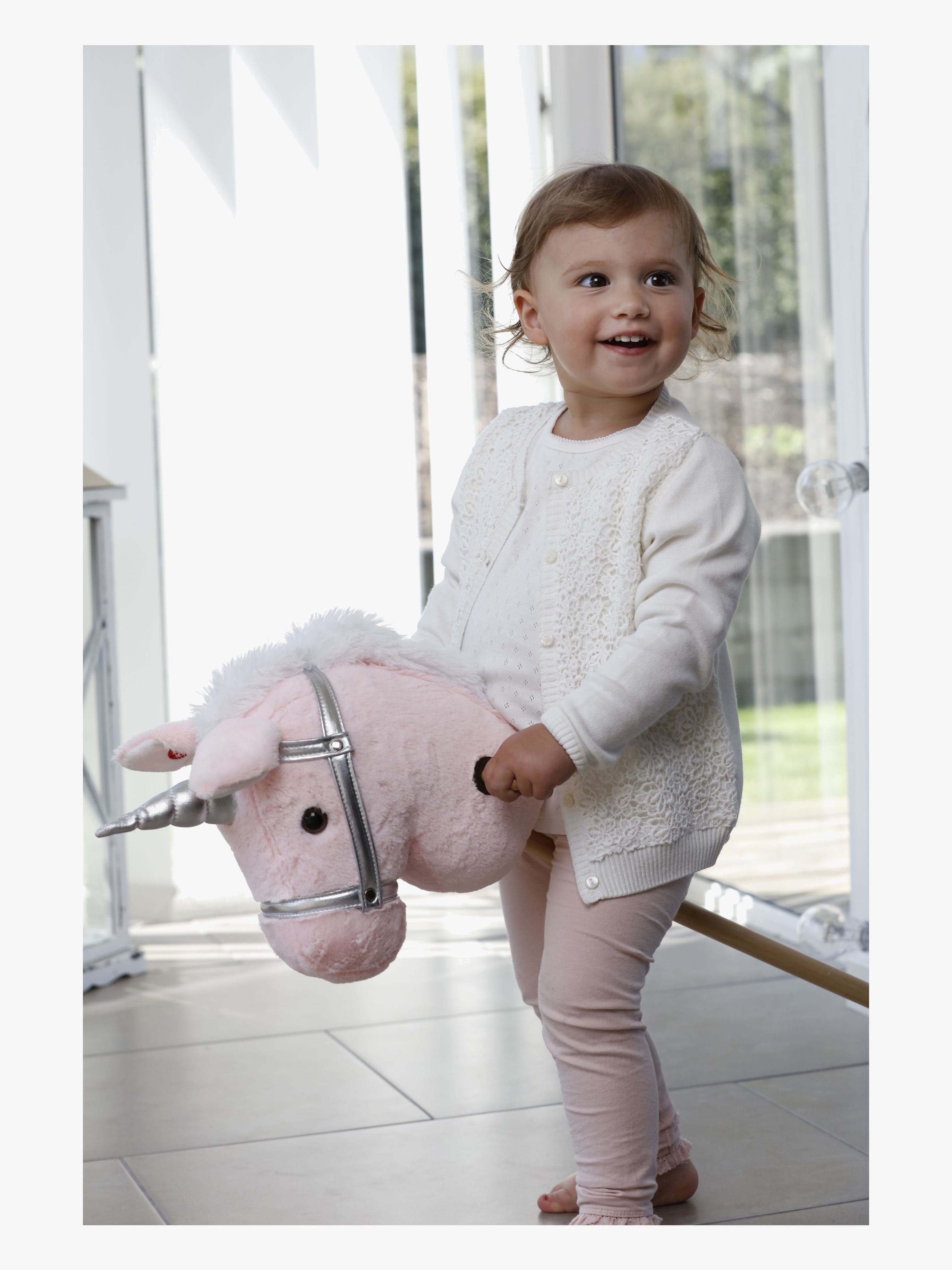 Teddykompaniet Keppihevonen Yksisarvinen 100 Cm, Vaaleanpunainen